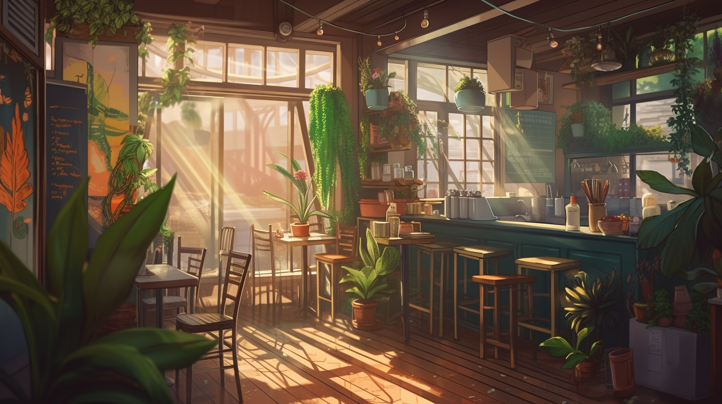 coffee shop with warm atmosphere