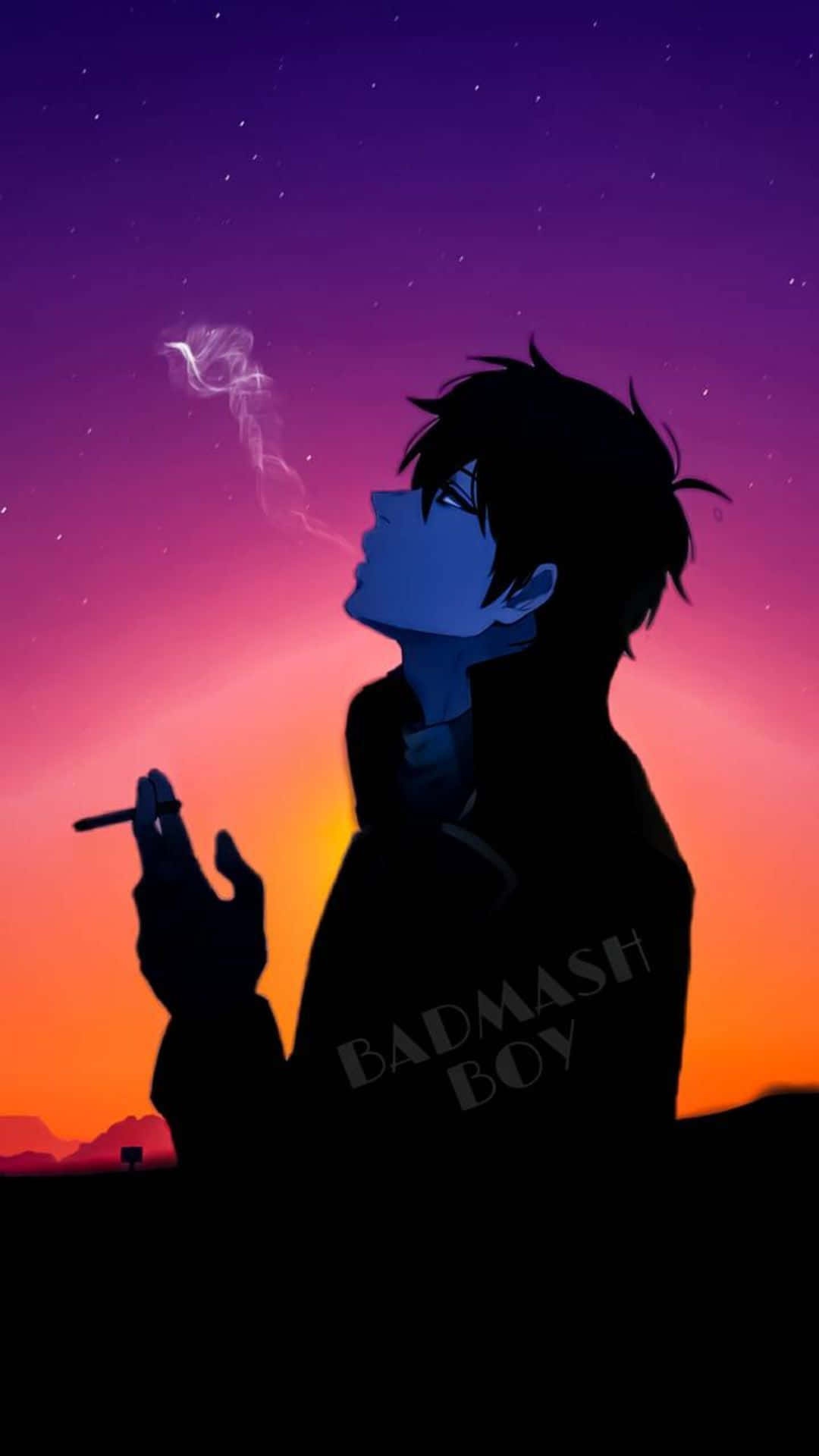 Sad Alone Boy Smoking Wallpaper