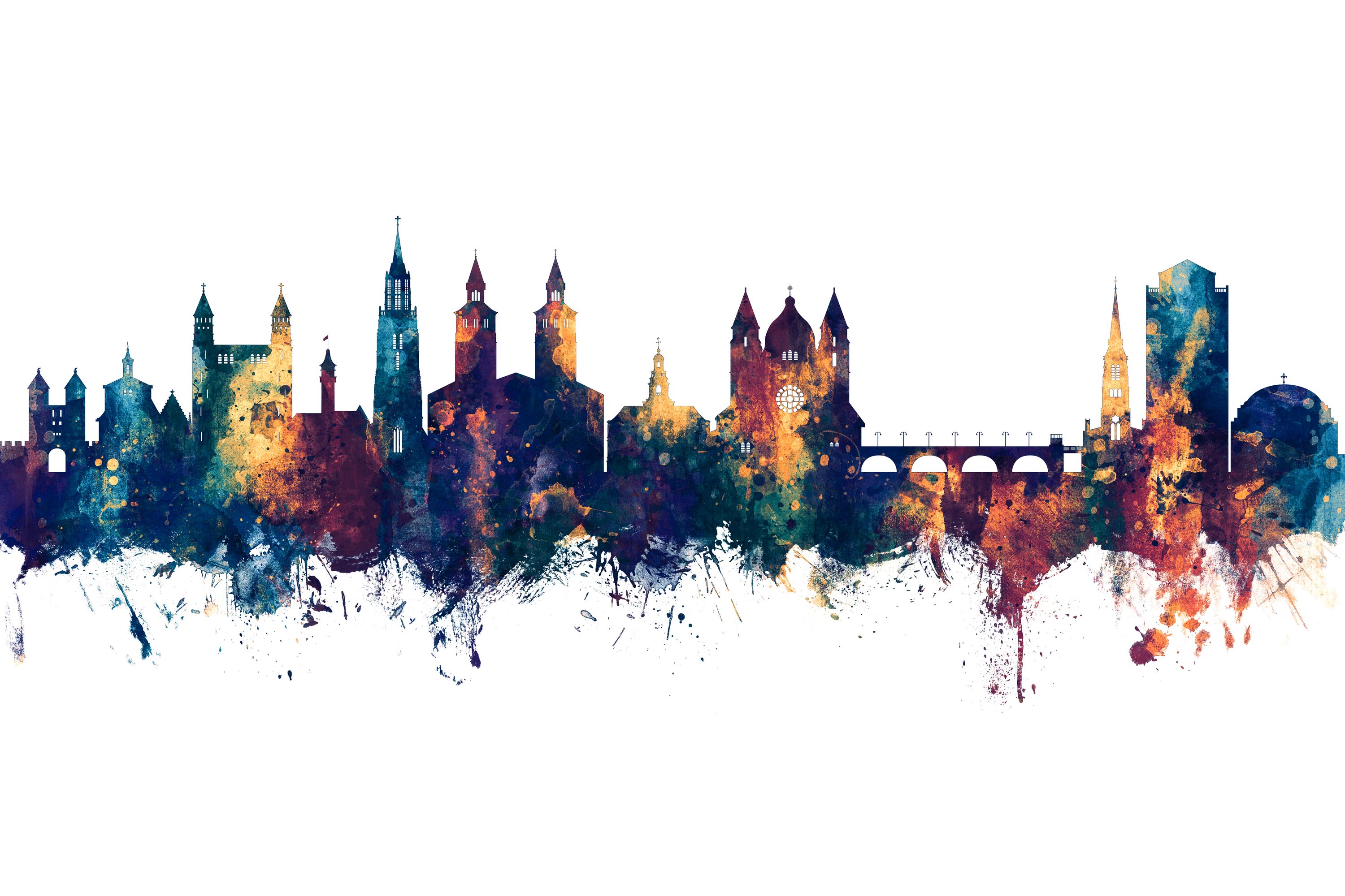 Maastricht The Netherlands Skyline Blue