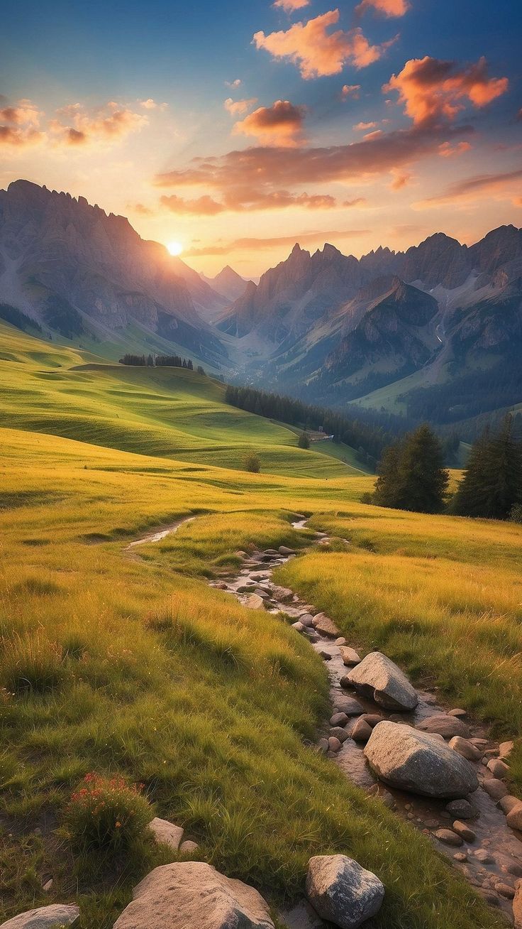 Wallpaper sunset, landscape, nature