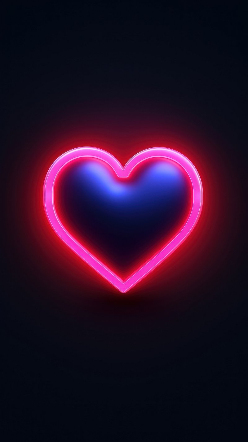 Neon Pink Love Heart Image. Free