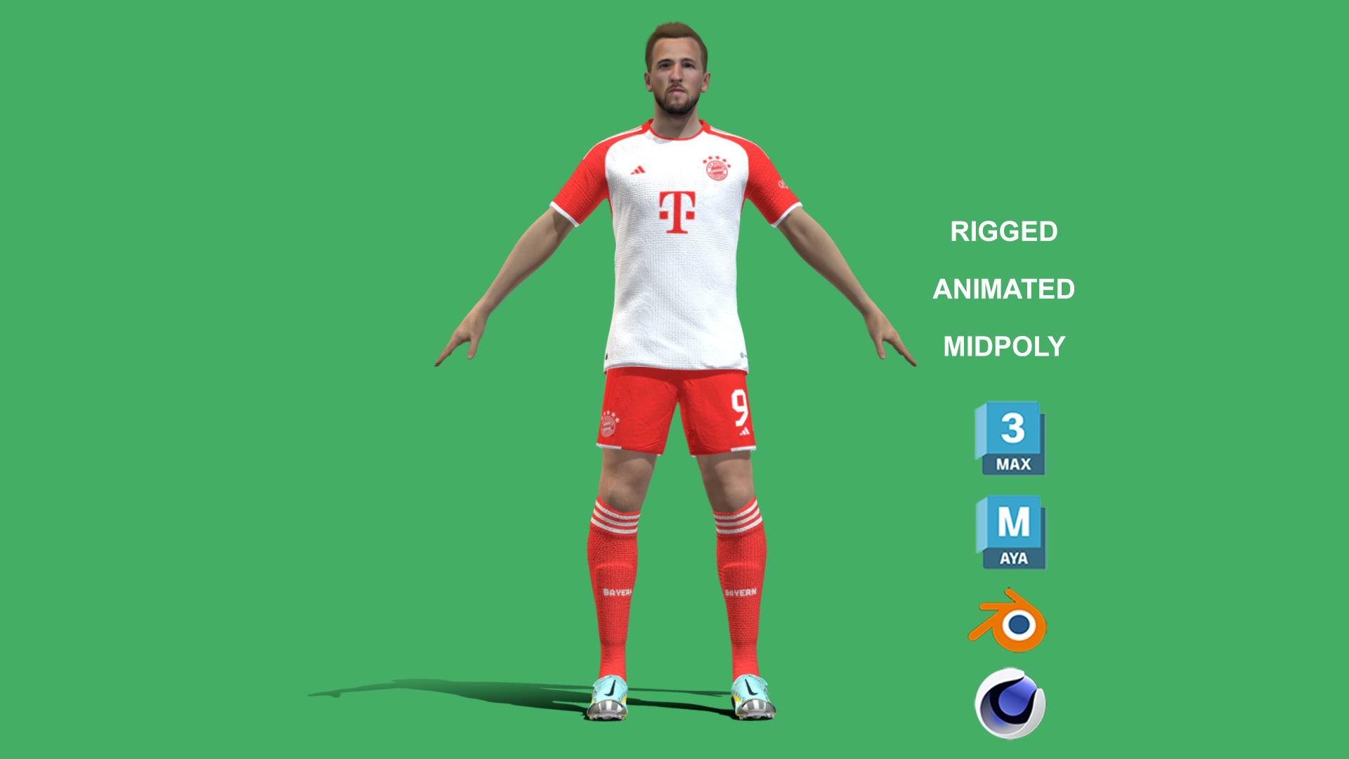 3D File 3D Rigged Harry Kane T Pose