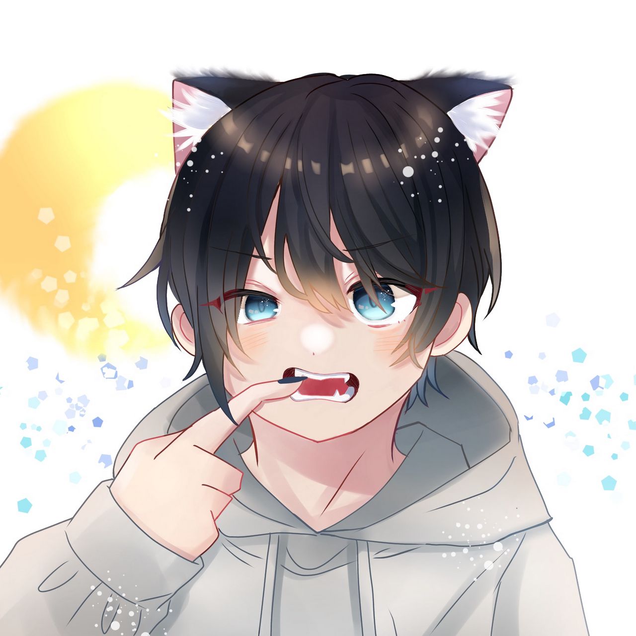 Download wallpaper 1280x1280 boy, neko