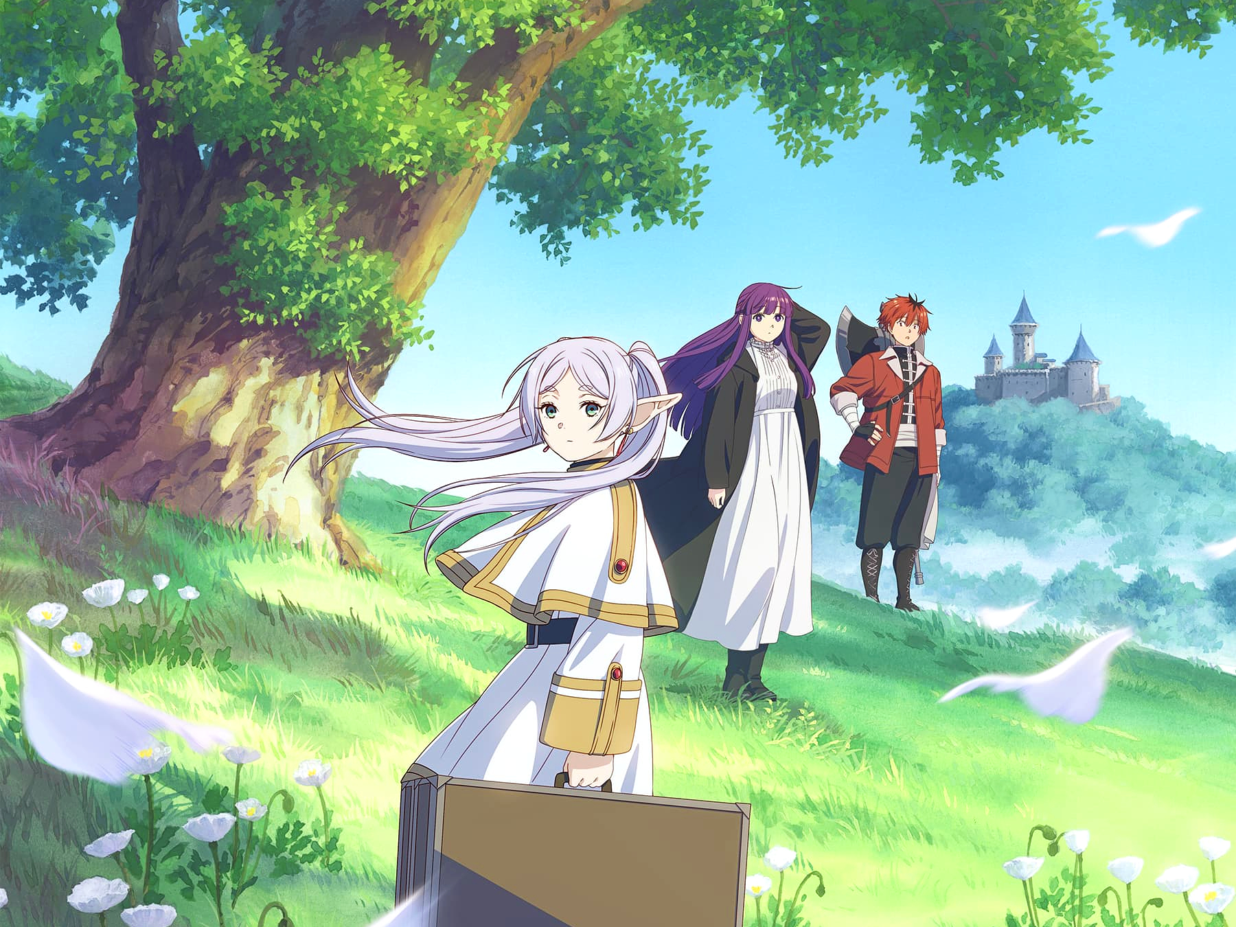 anime girls, anime boys, luggage