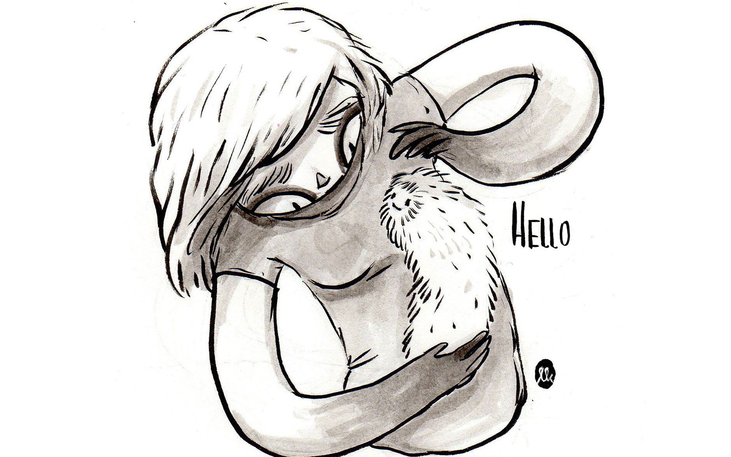 Cute Animal Simple Drawing Art