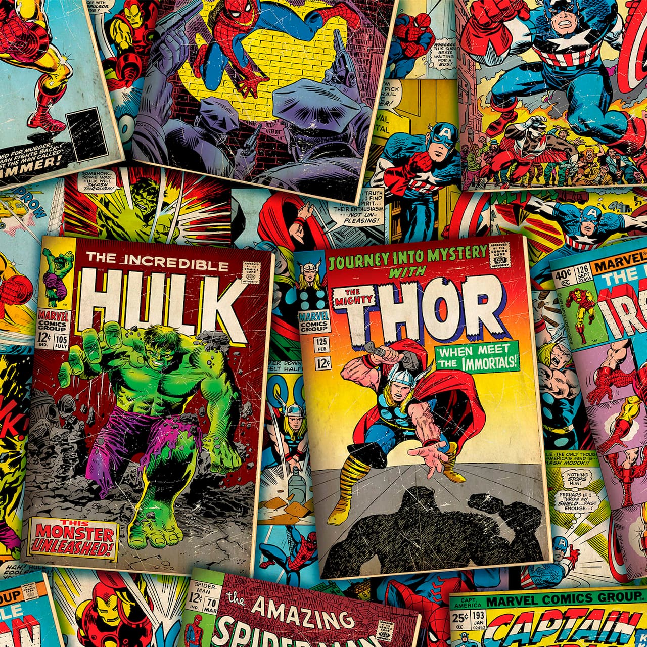 Springs Creative Marvel Superhero Comic Covers Cotton Fabric