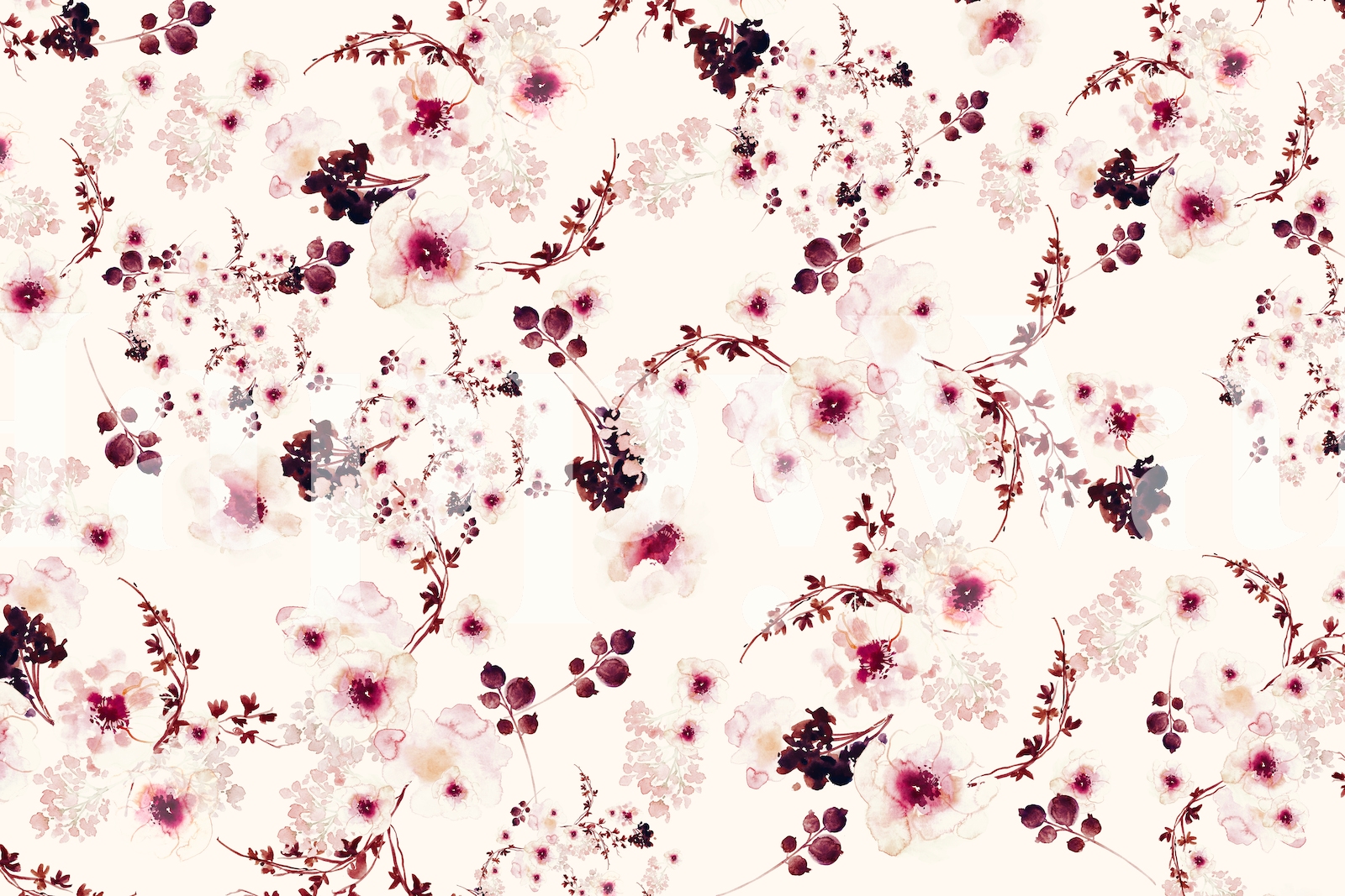 Romantic Spring Roses Beige Wallpaper