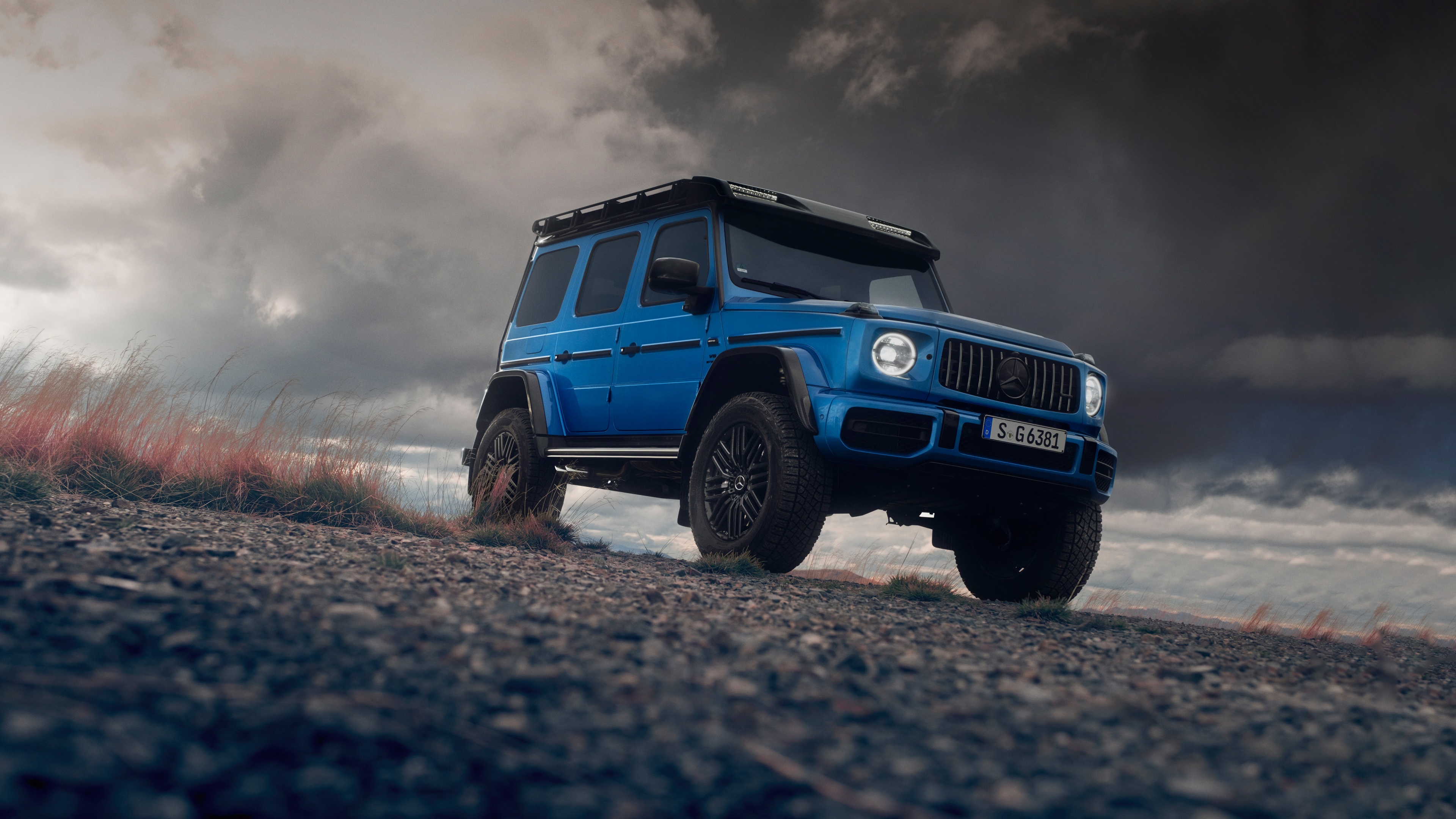Mercedes AMG G63 Blue 4K Wallpaper
