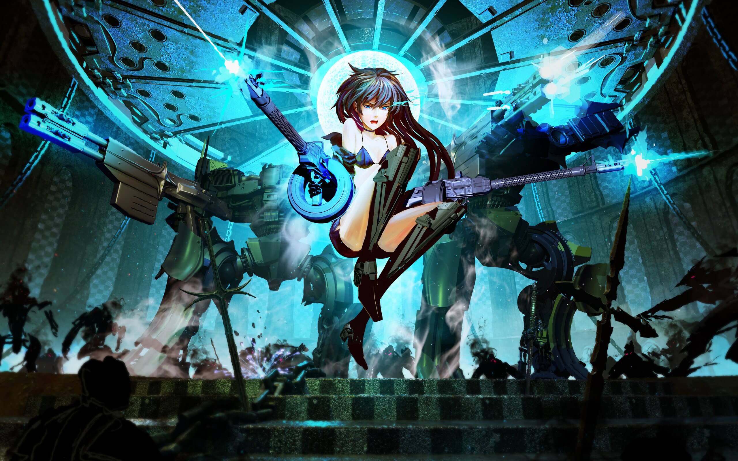 Black Rock Shooter Blue Eyes 4K