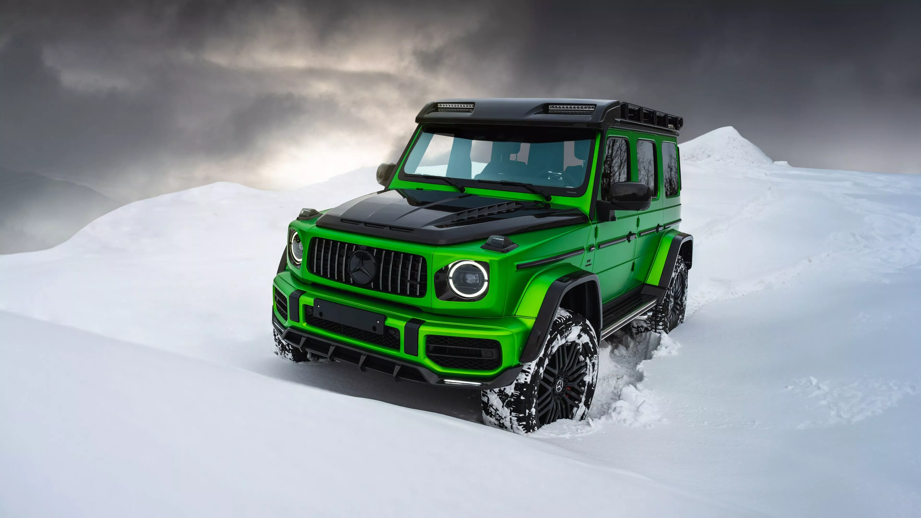 Mercedes AMG G63 In Snow 4K Wallpaper
