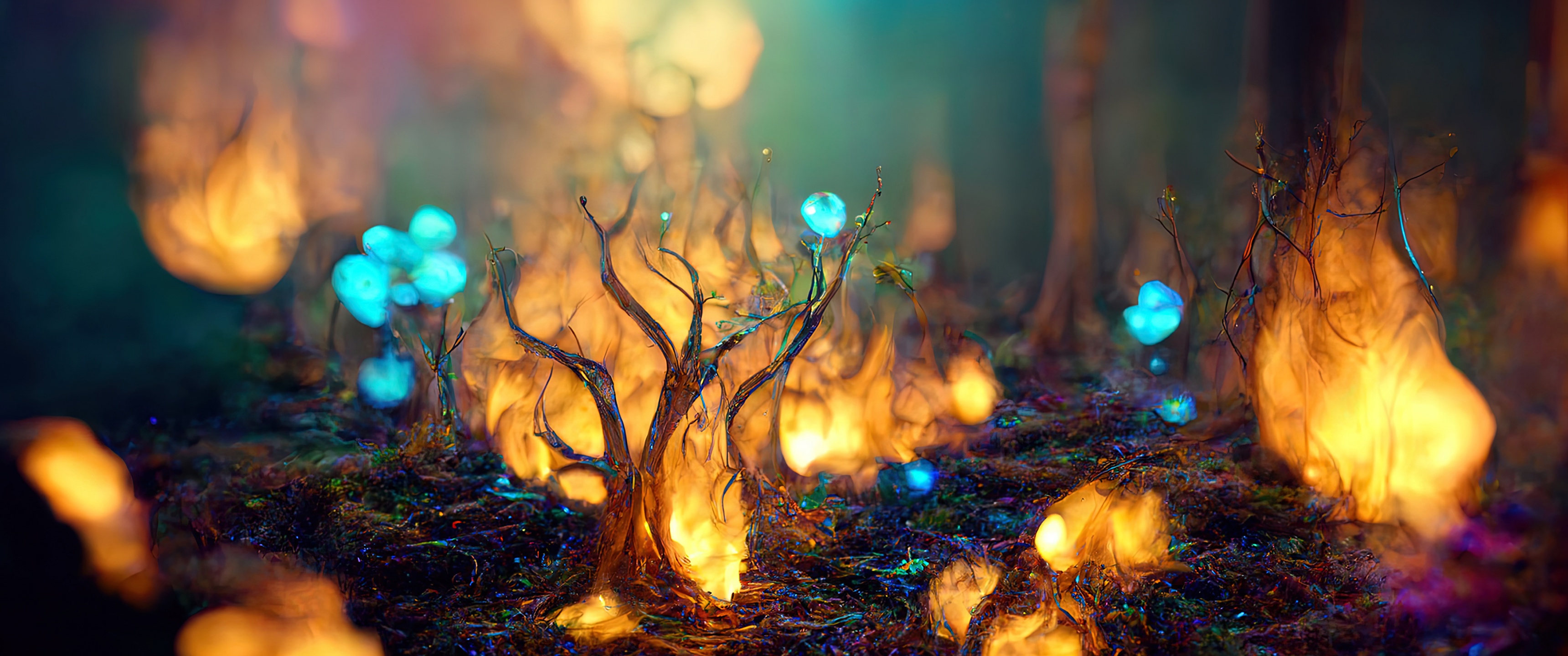 Magical forest Wallpaper 4K, Whimsical