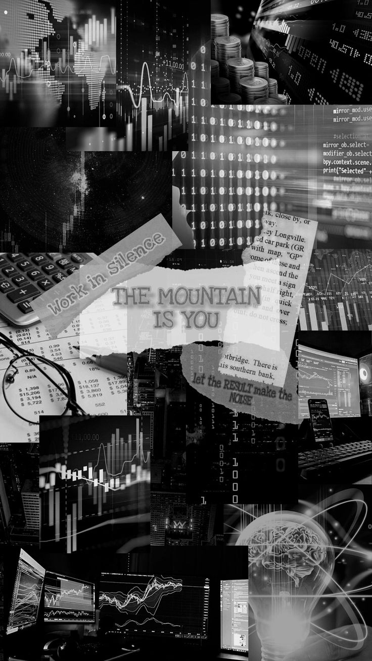 Black trade chart aesthetic wallpaper