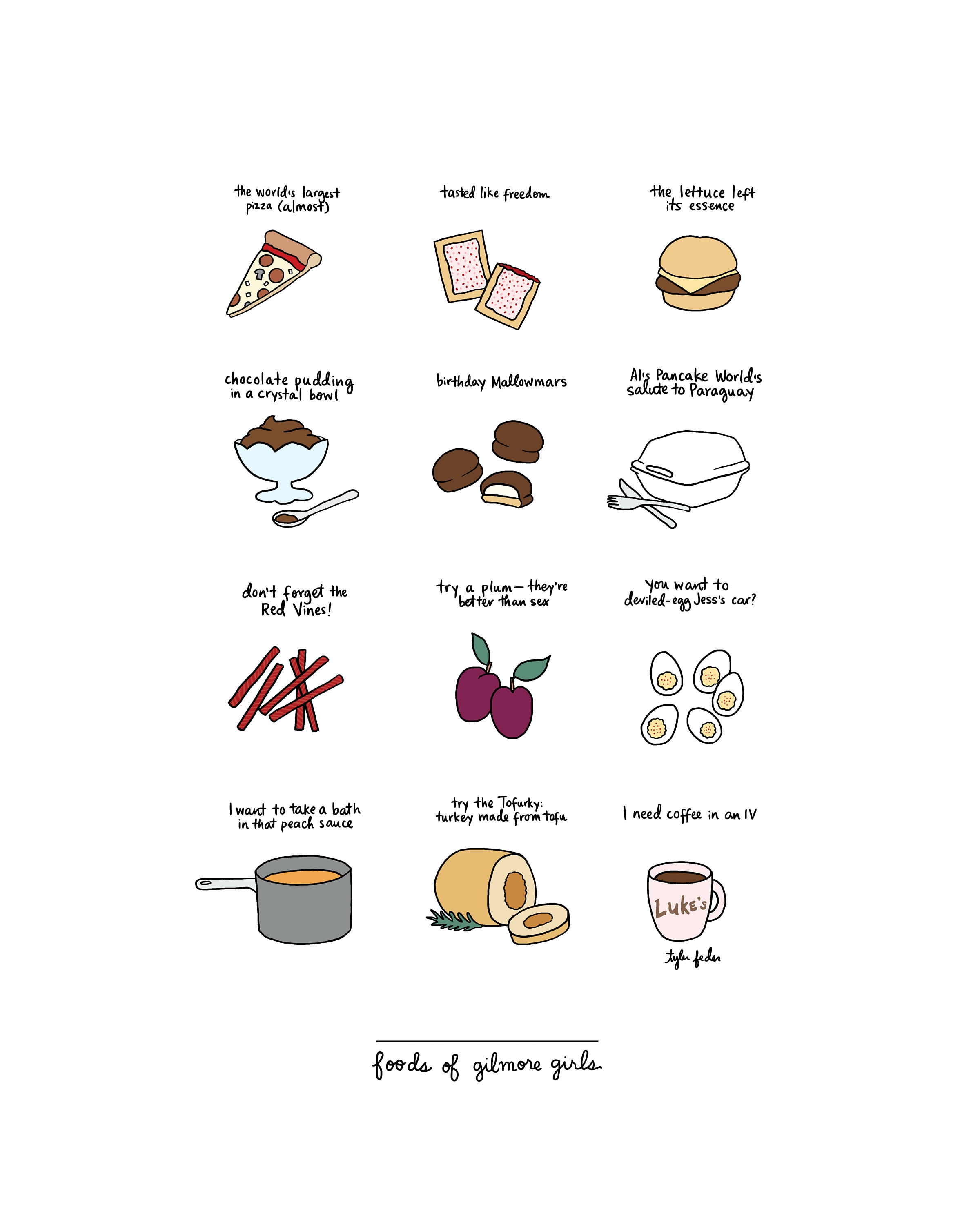 Foods of Gilmore Girls Digital Download