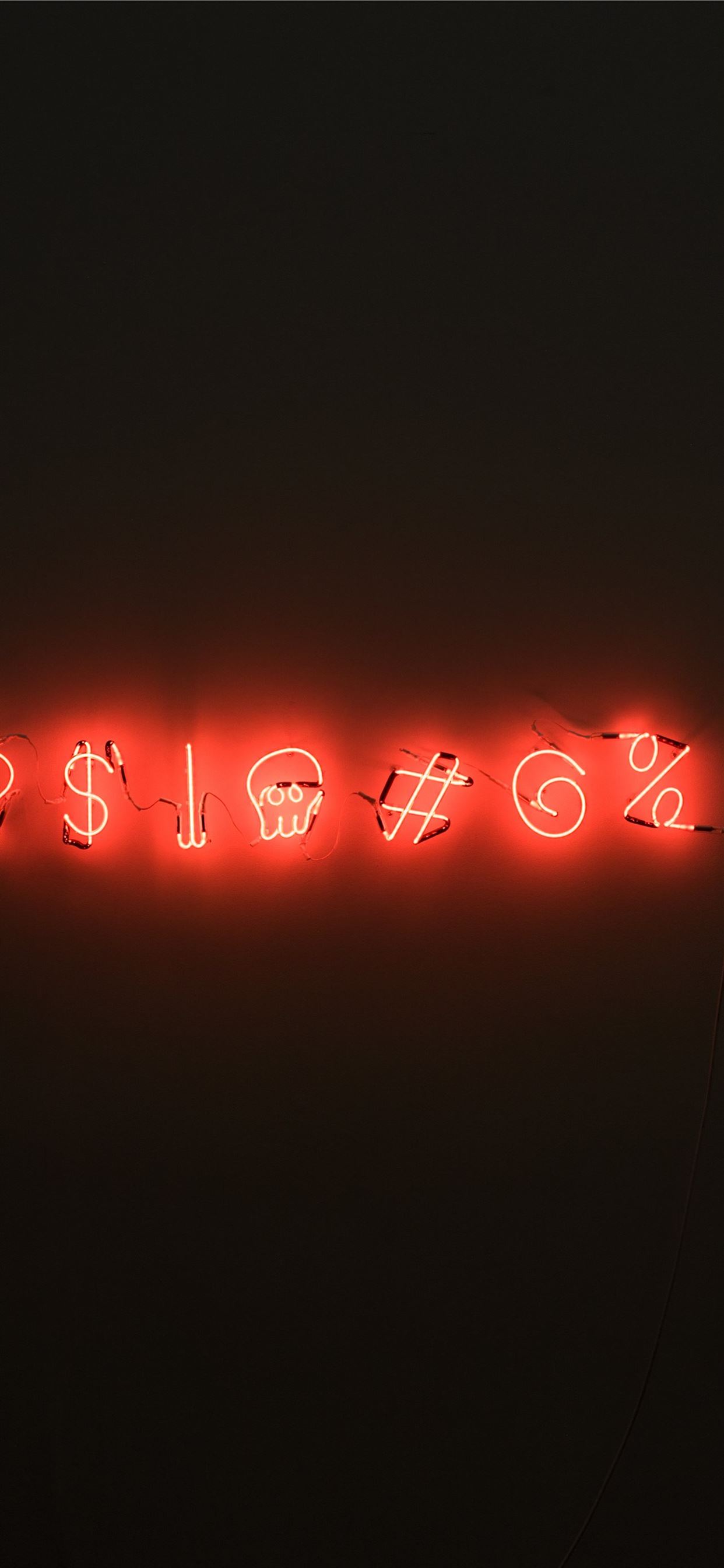 red LED signage iPhone X Wallpaper