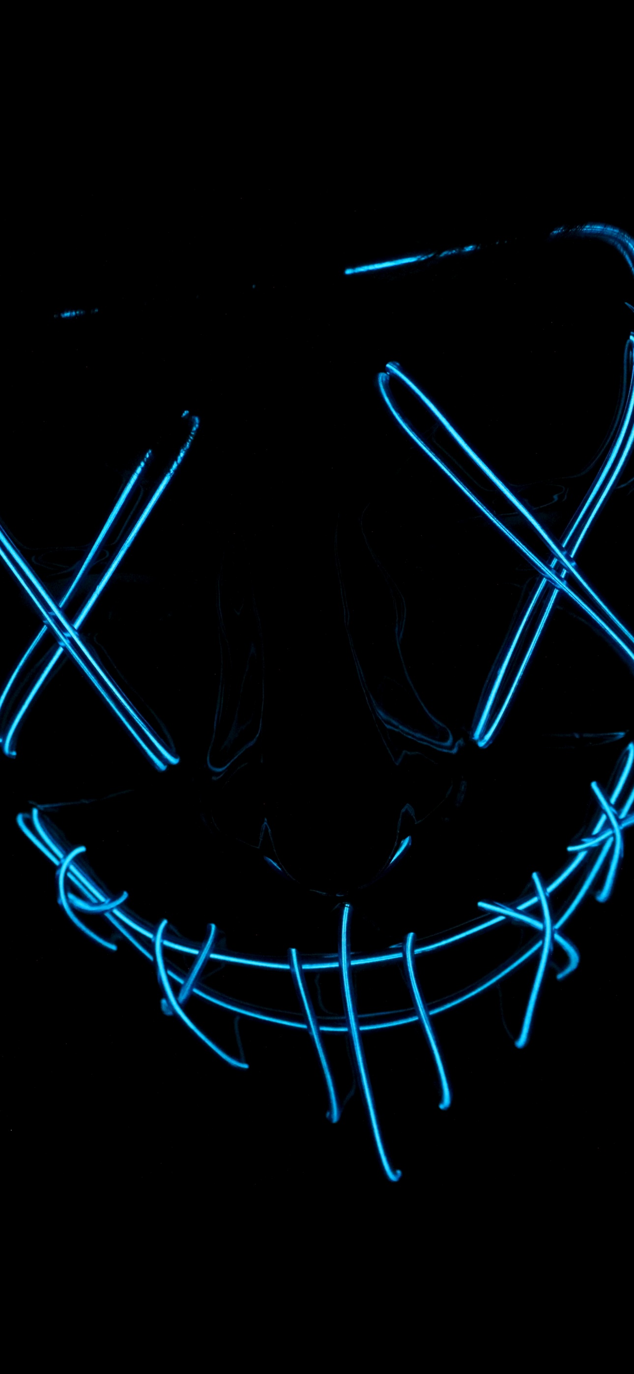 LED mask Wallpaper 4K, Glow in dark