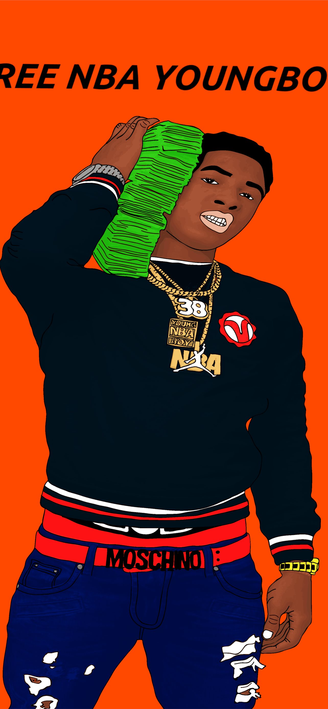 Background Nba Youngboy Cartoon iPhone
