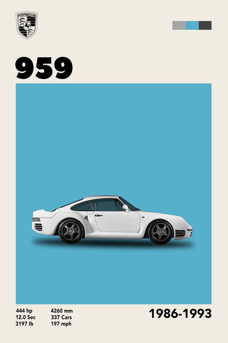 Porsche 959 Artwork. Retro racing