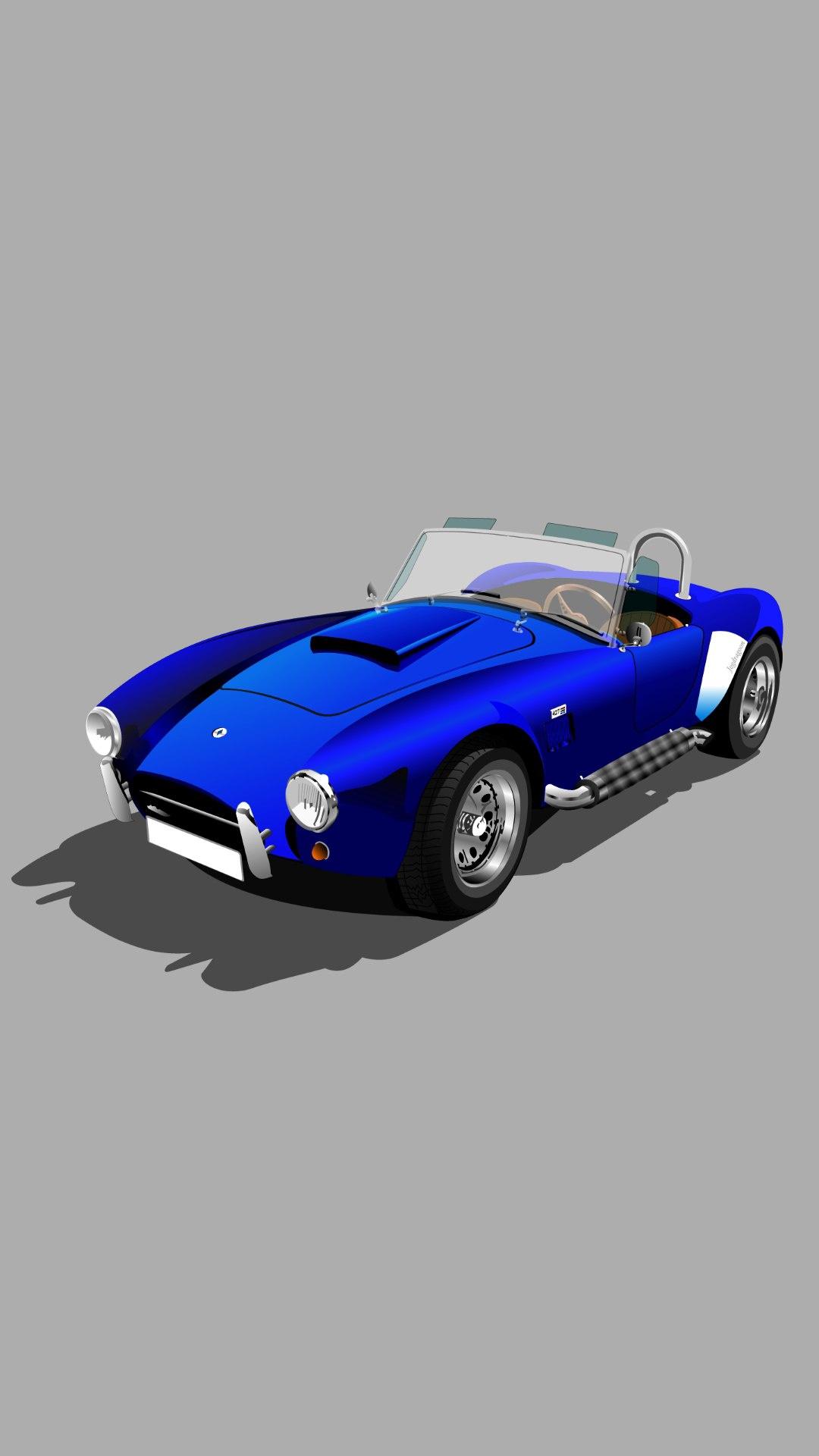 Blue Car Minimal Background HD