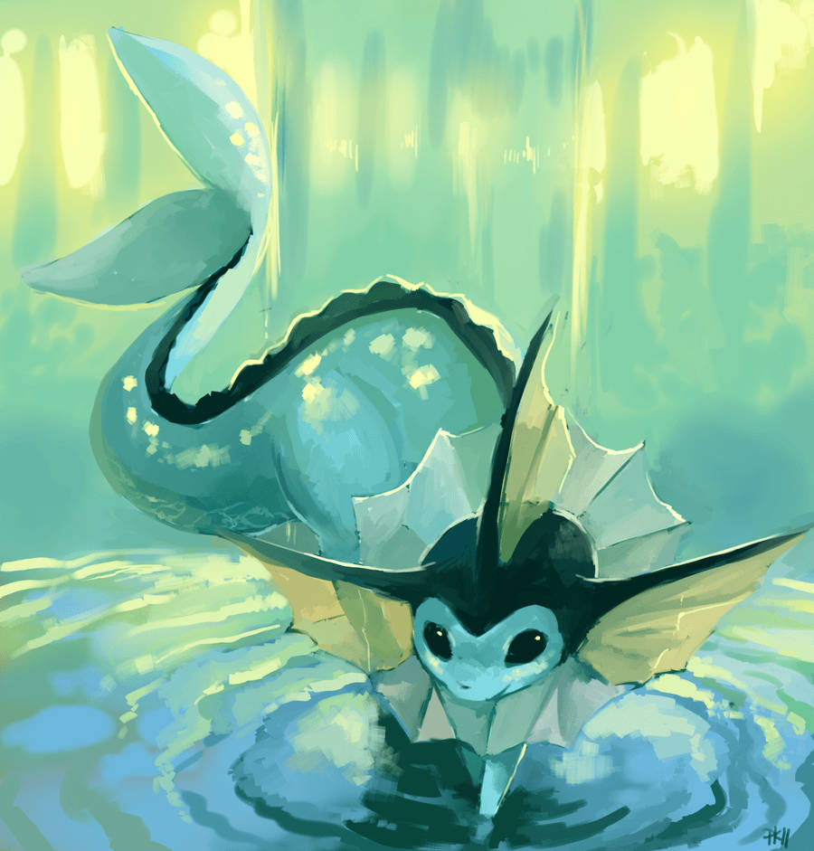 Download Vaporeon Over Water Wallpaper