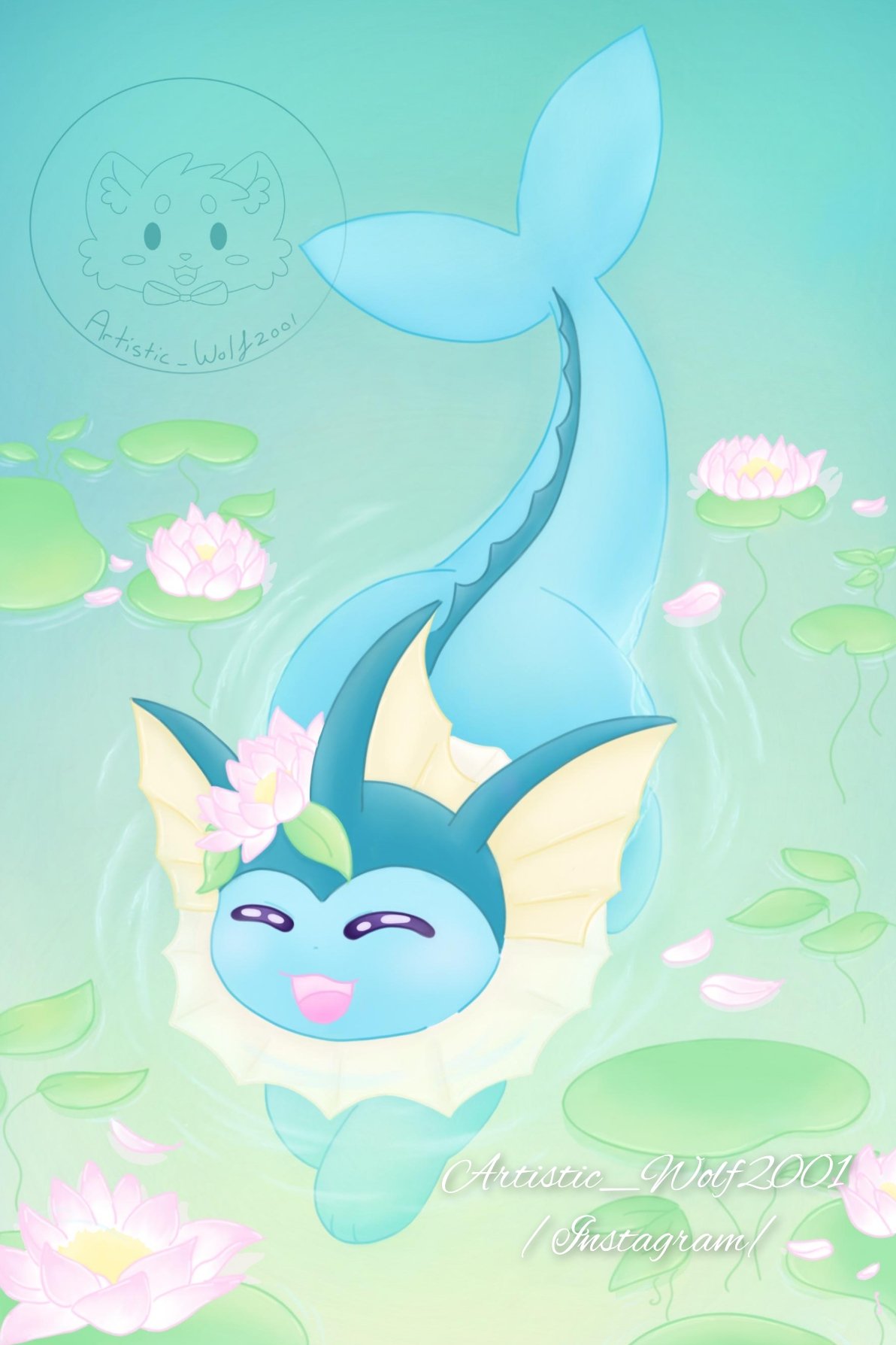 Finally finished my vaporeon drawing