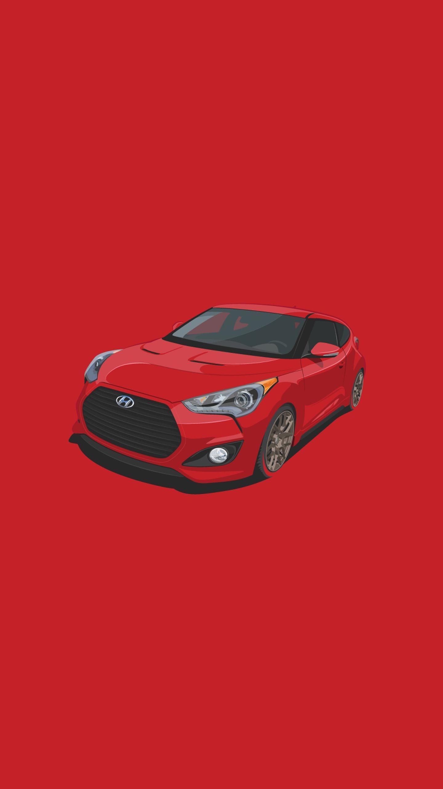 Red Car Minimal Background HD