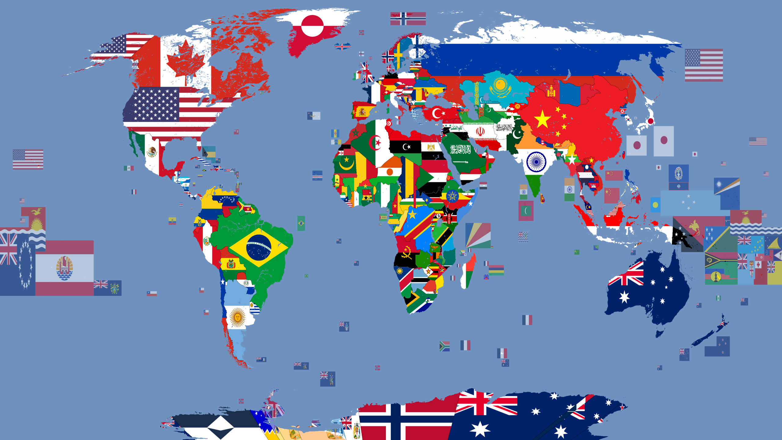 Flag Map of the World Dependent