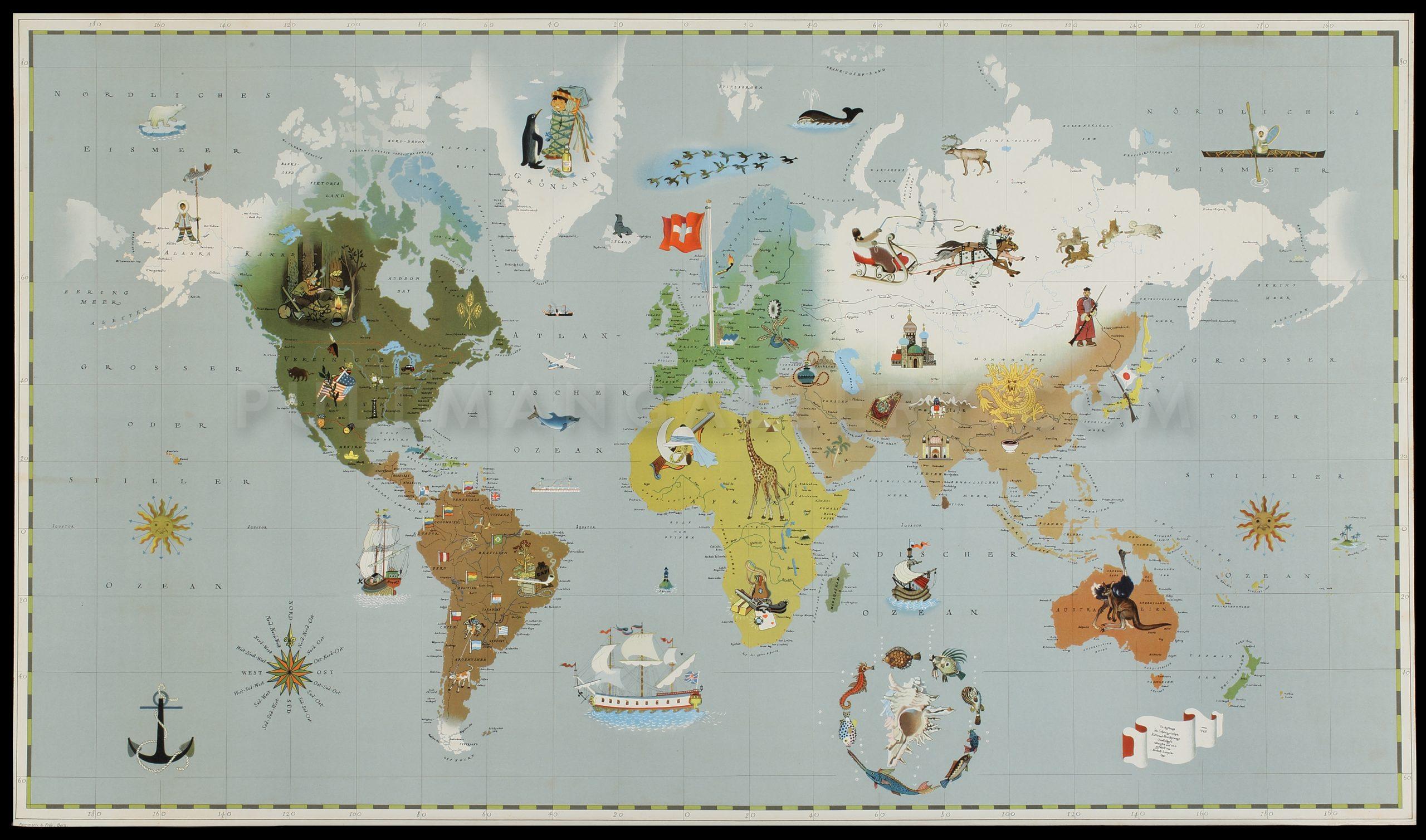 Pictoral world map