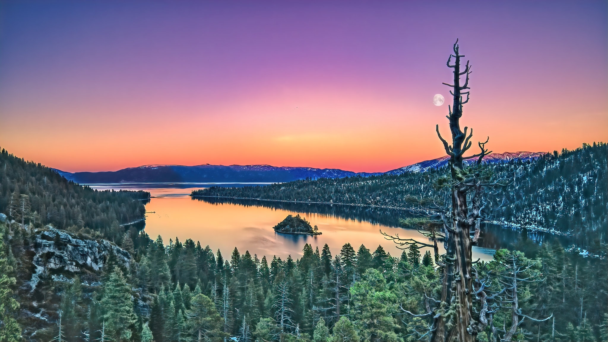 Lake Tahoe Canvas Art Framed