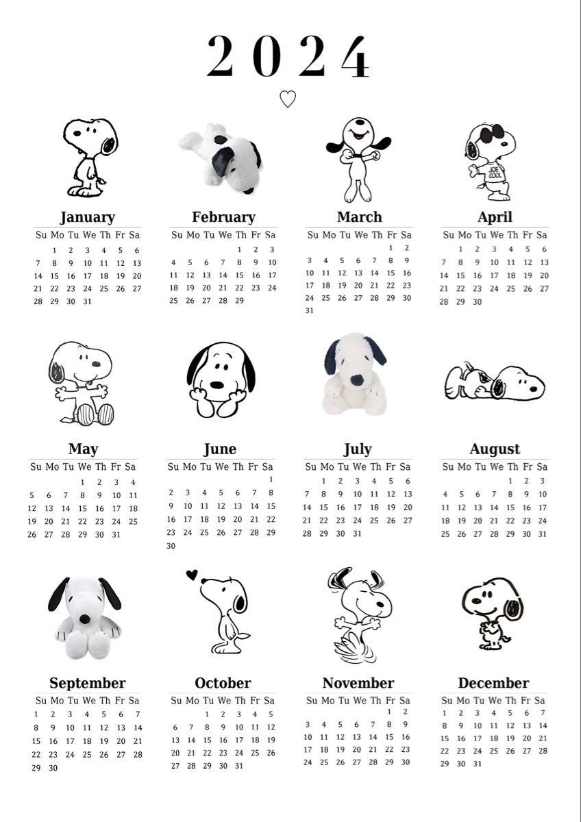 2024 snoopy calendar