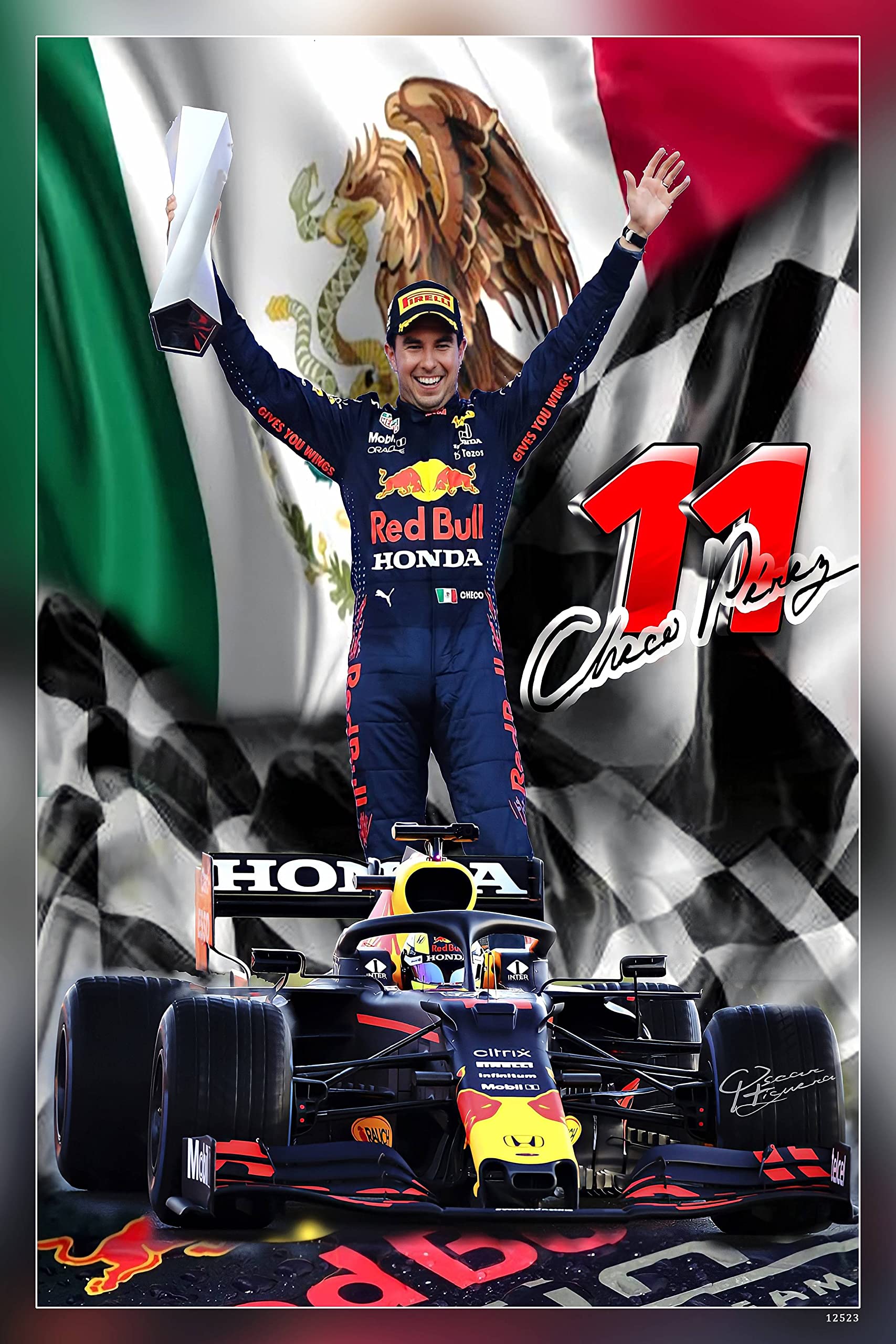 Poster World Checo Perez Red Bull Red
