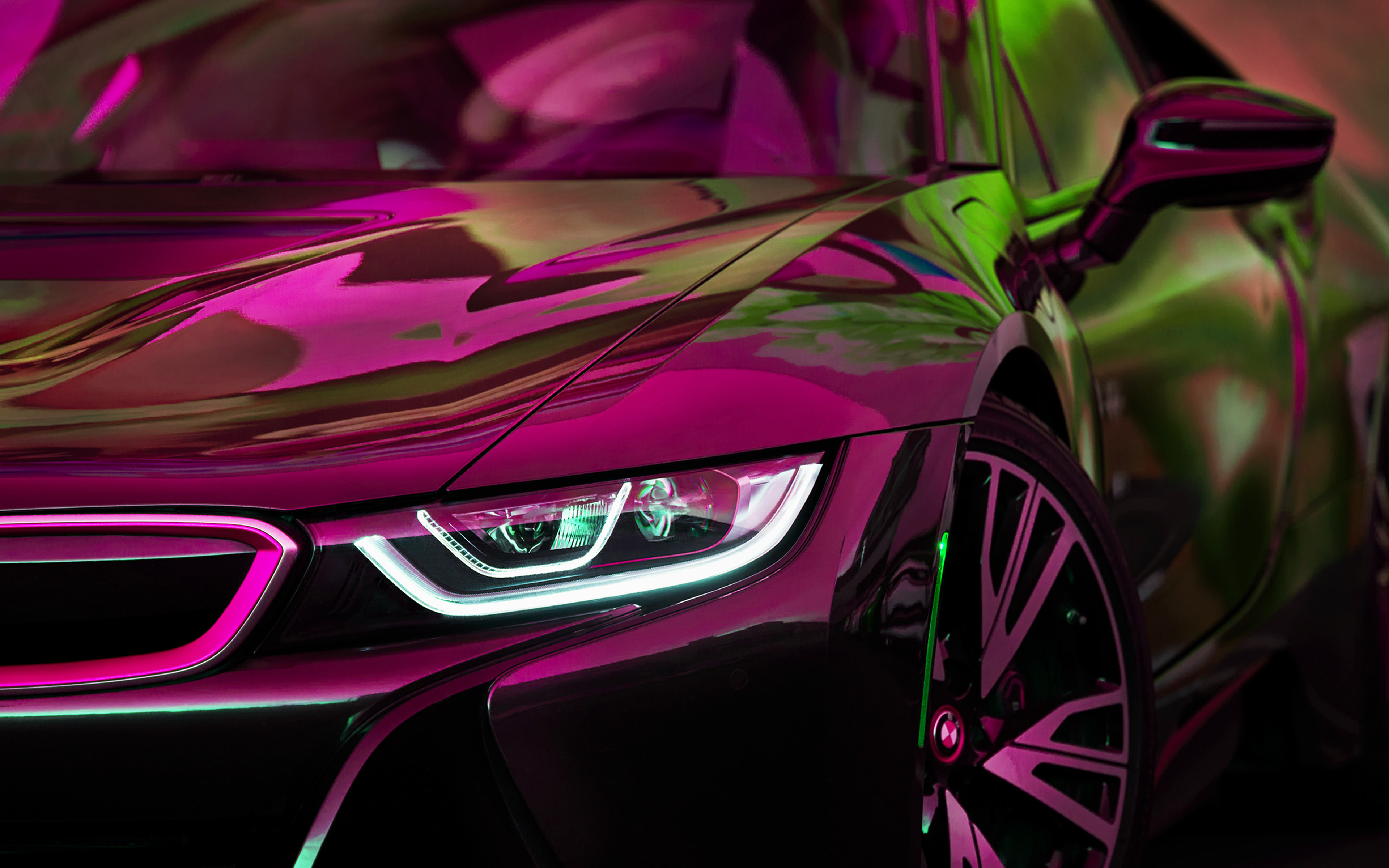 Bmw Rainbow Red Purple Car Art