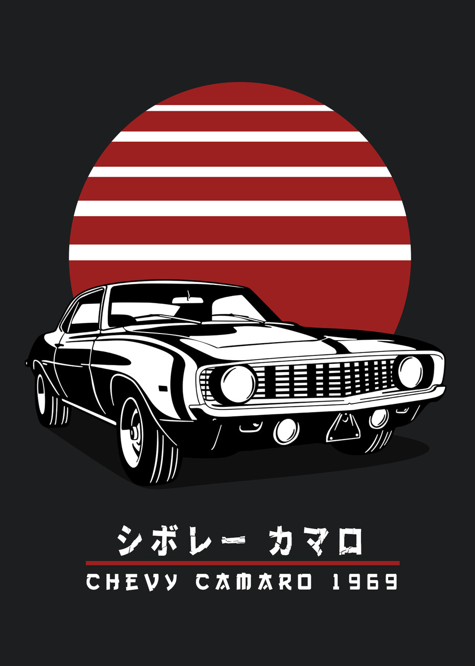 Wall Art Print Chevy Camaro 1969