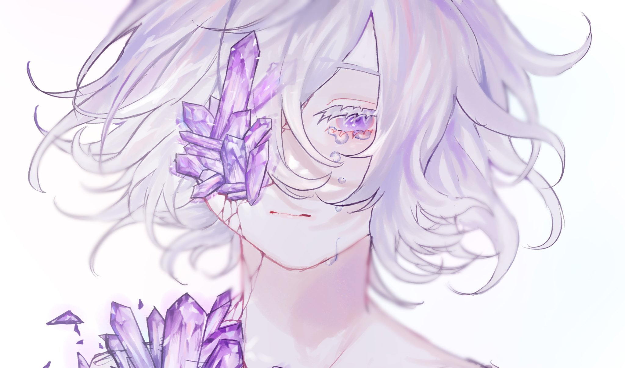 Download Short Hair Tears Purple Eyes