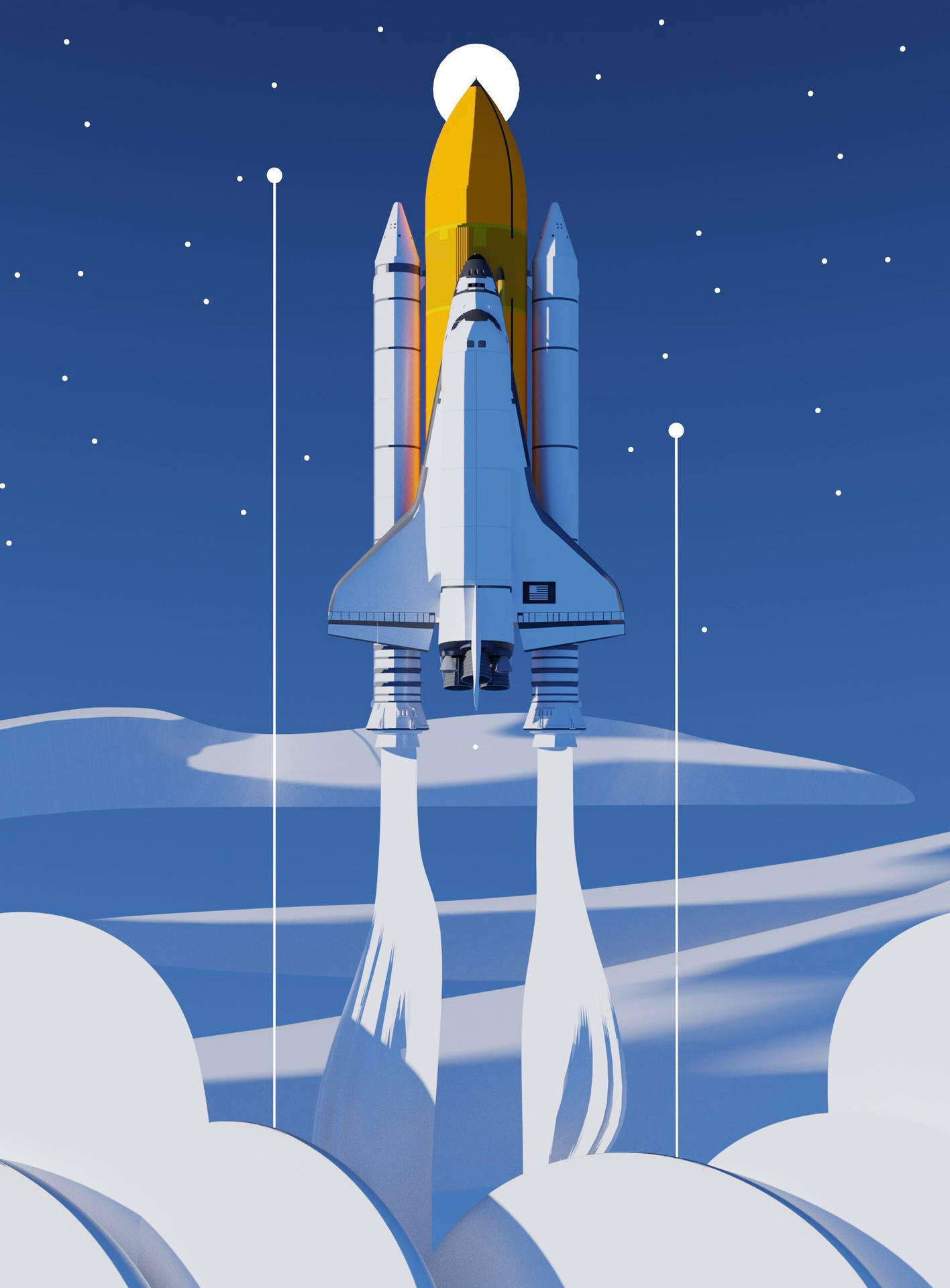 Download Rocket Ship Illustration Wallpaper