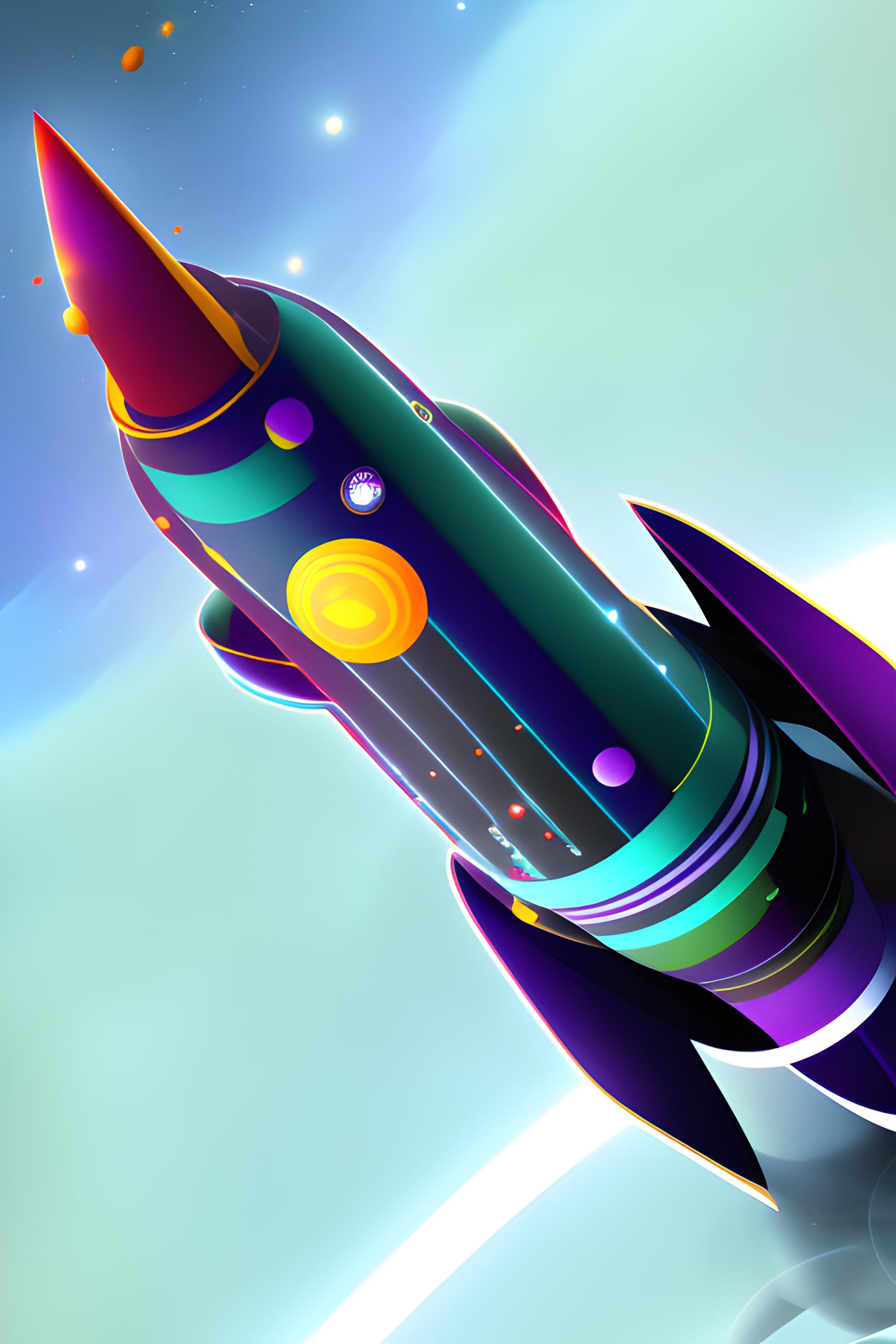 Space Galaxy Cartoon Rocket