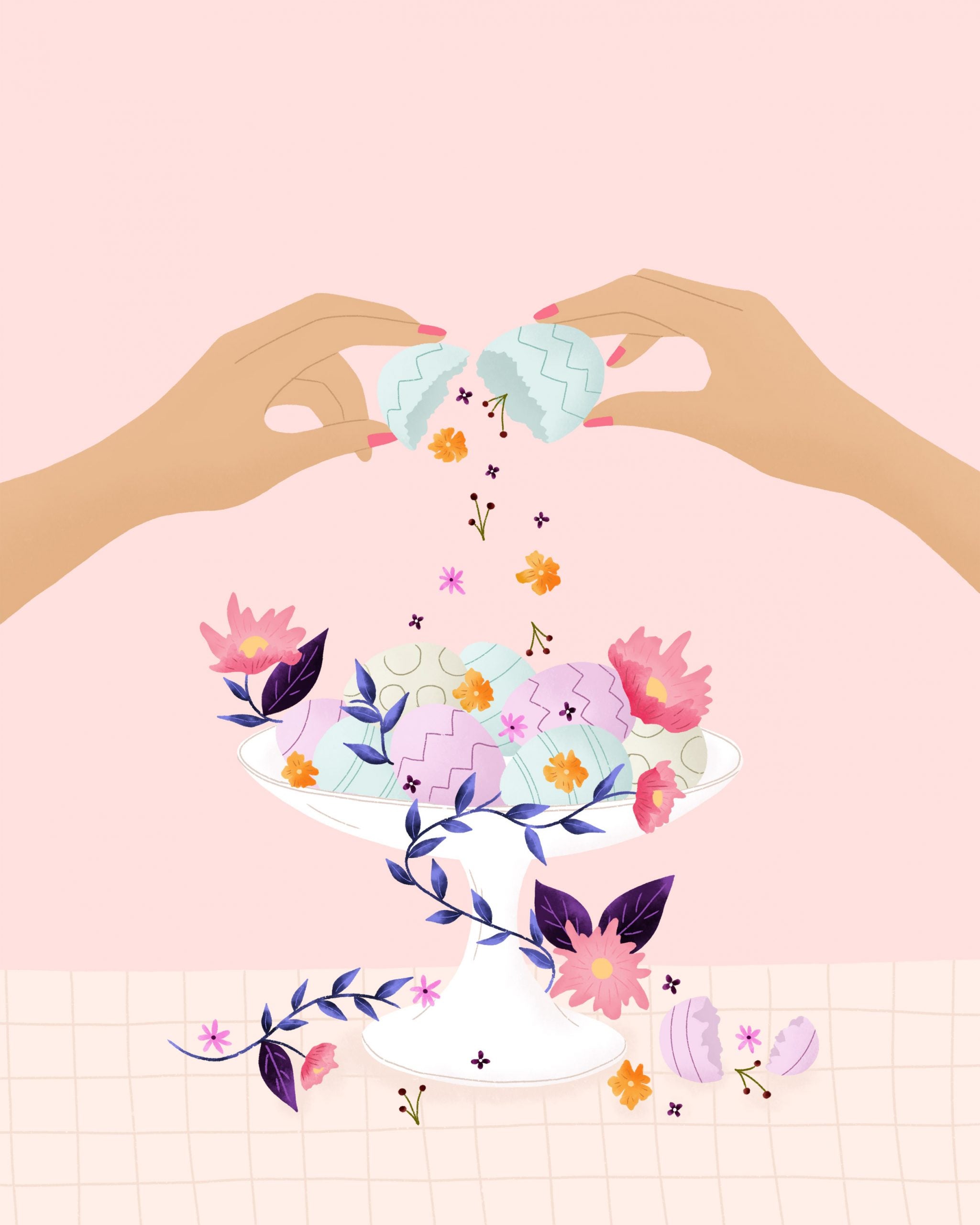 Floral easter egg desktop, phone