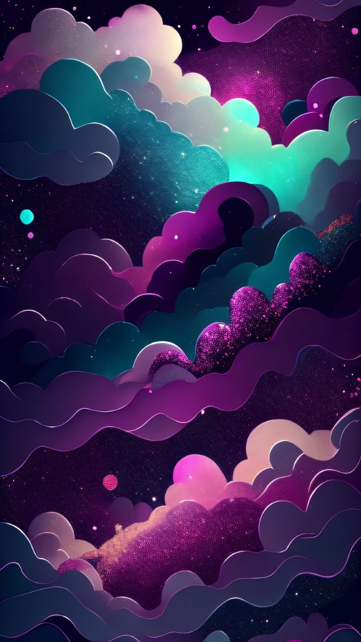 Dark Pastel Colors Clouds Phone Wallpaper