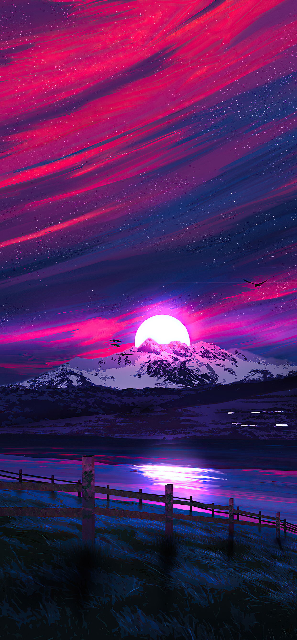 Minimal Landscape Sunrise 4k