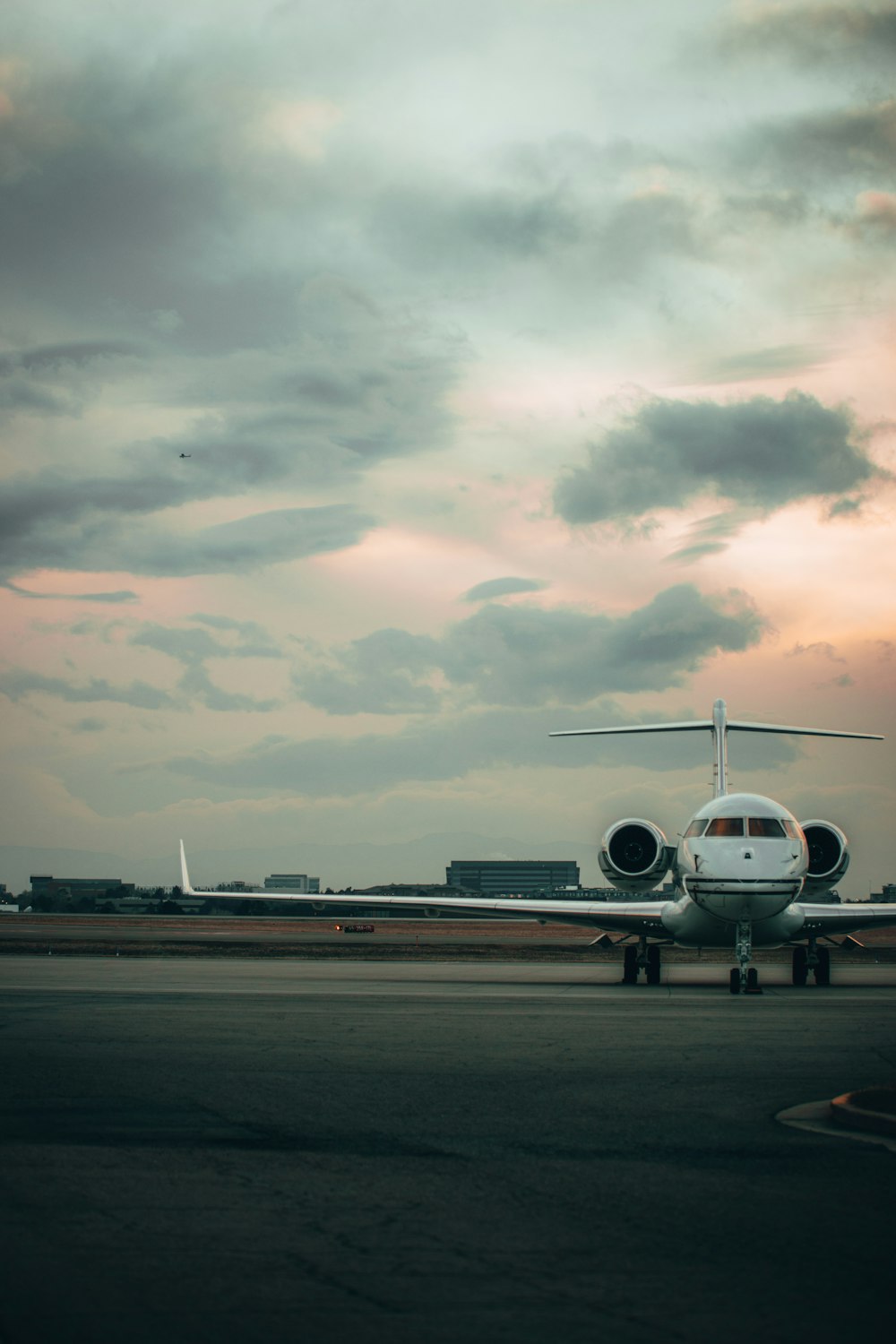 White airplane on airport during