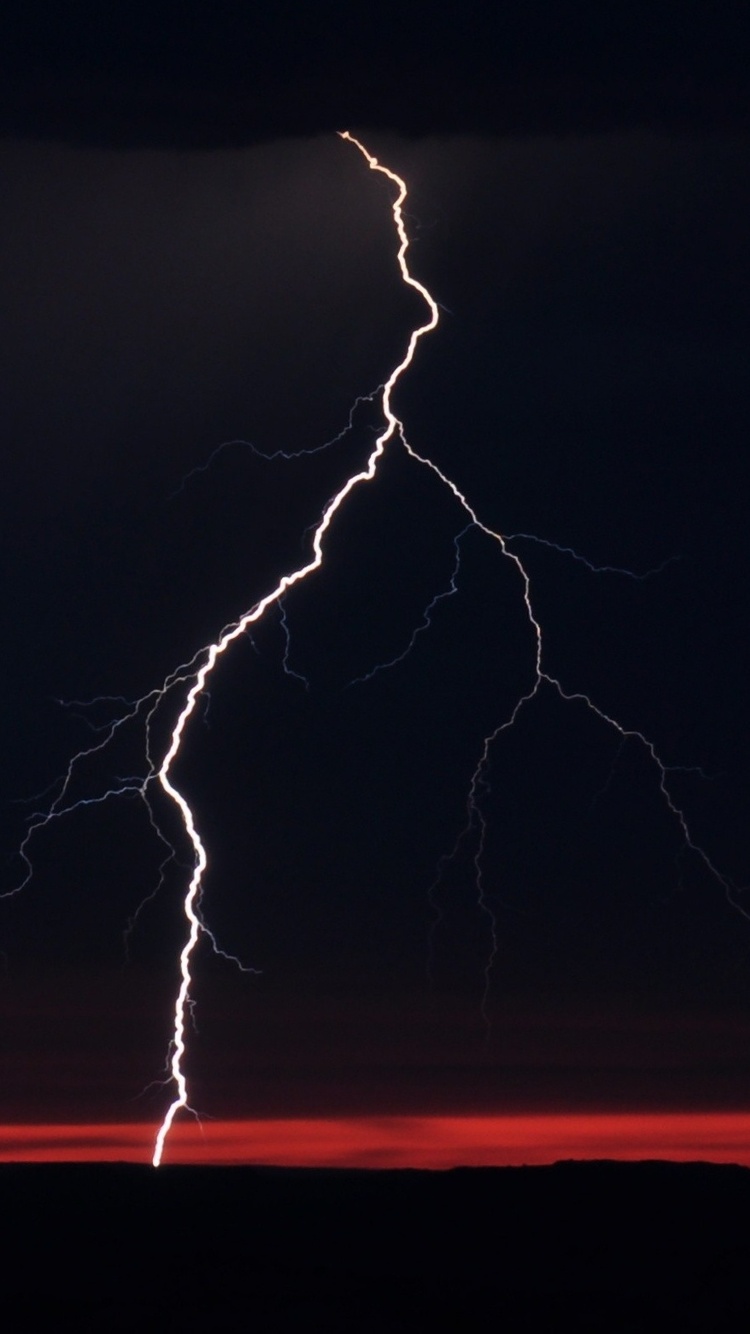 Lightning Night Clouds iPhone