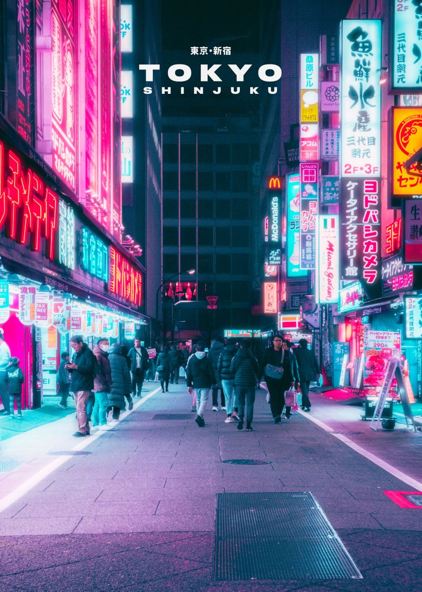 Cyberpunk Neon City Tokyo' Poster