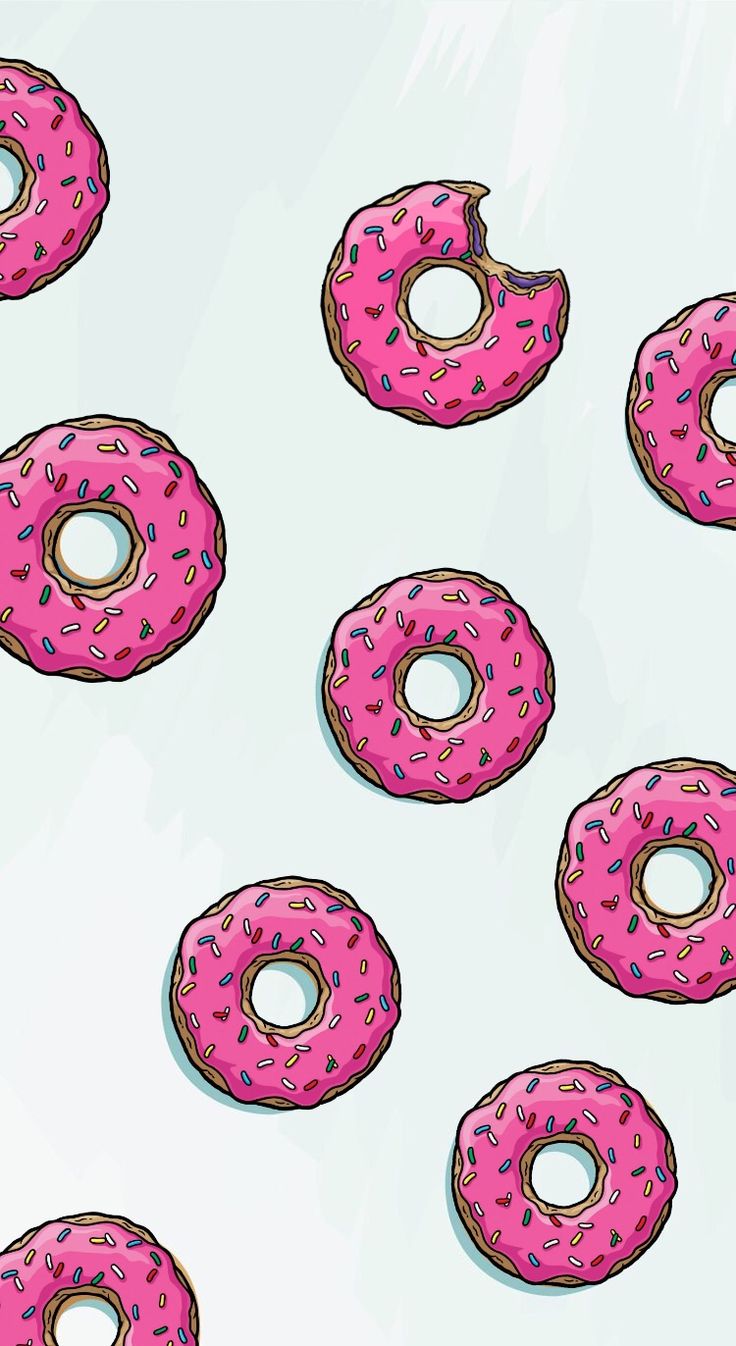 Donut background pink. Simpson