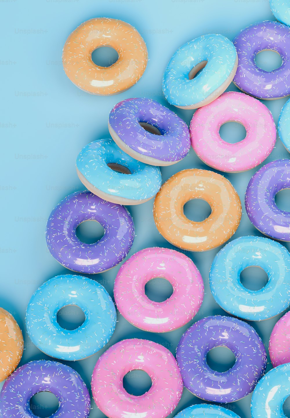 donuts with different colored frosting