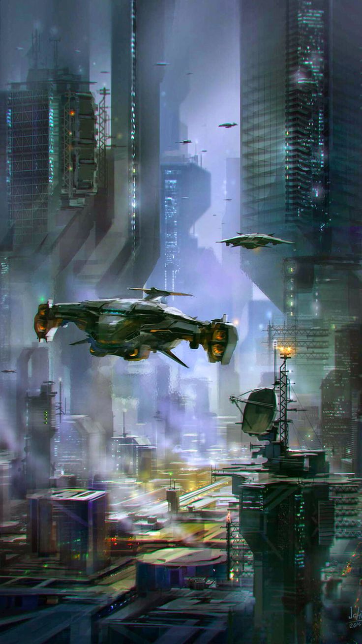 Cool iPhone wallpaper. Sci fi city