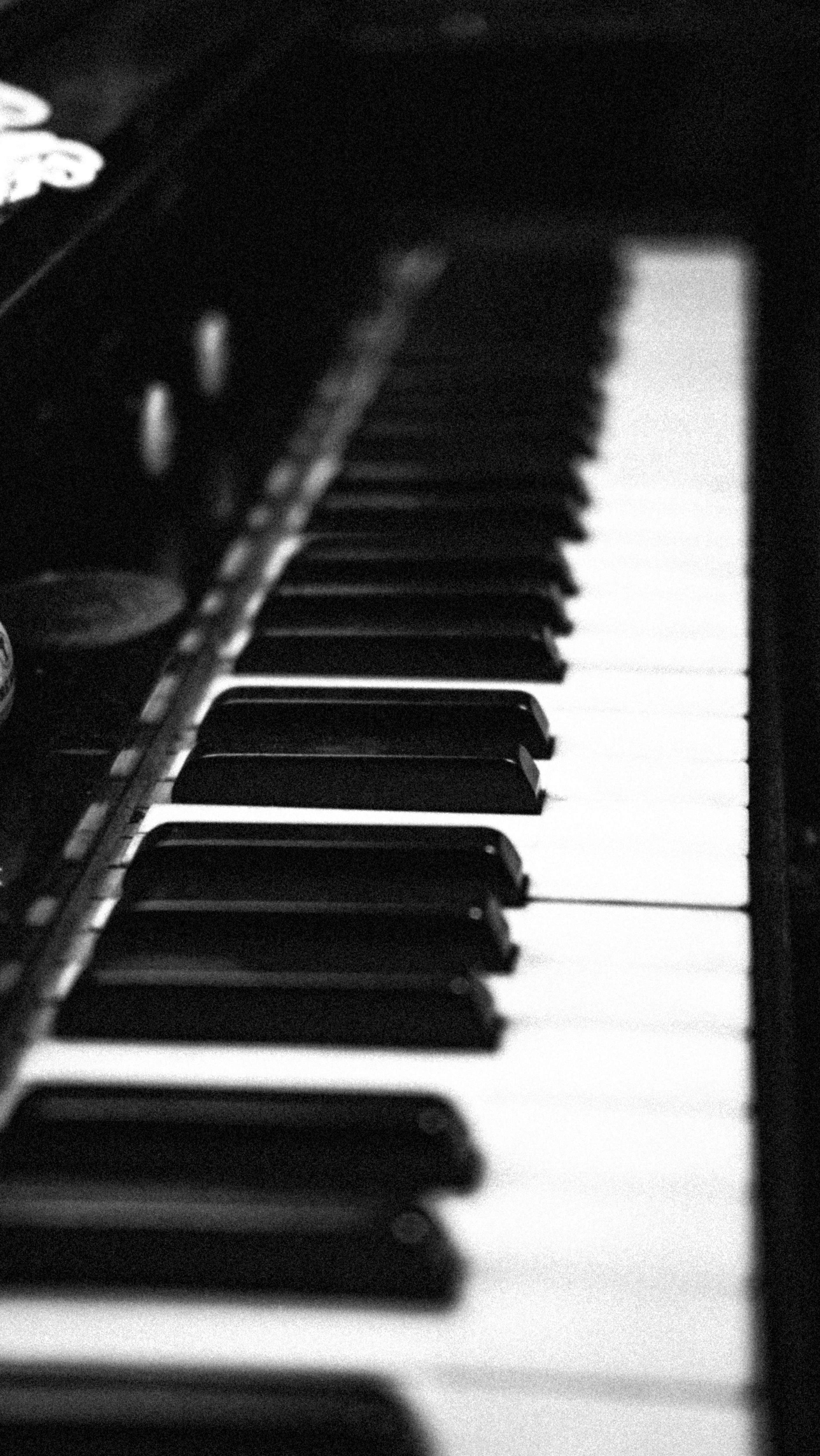 Close Up Of Piano Keys In Black