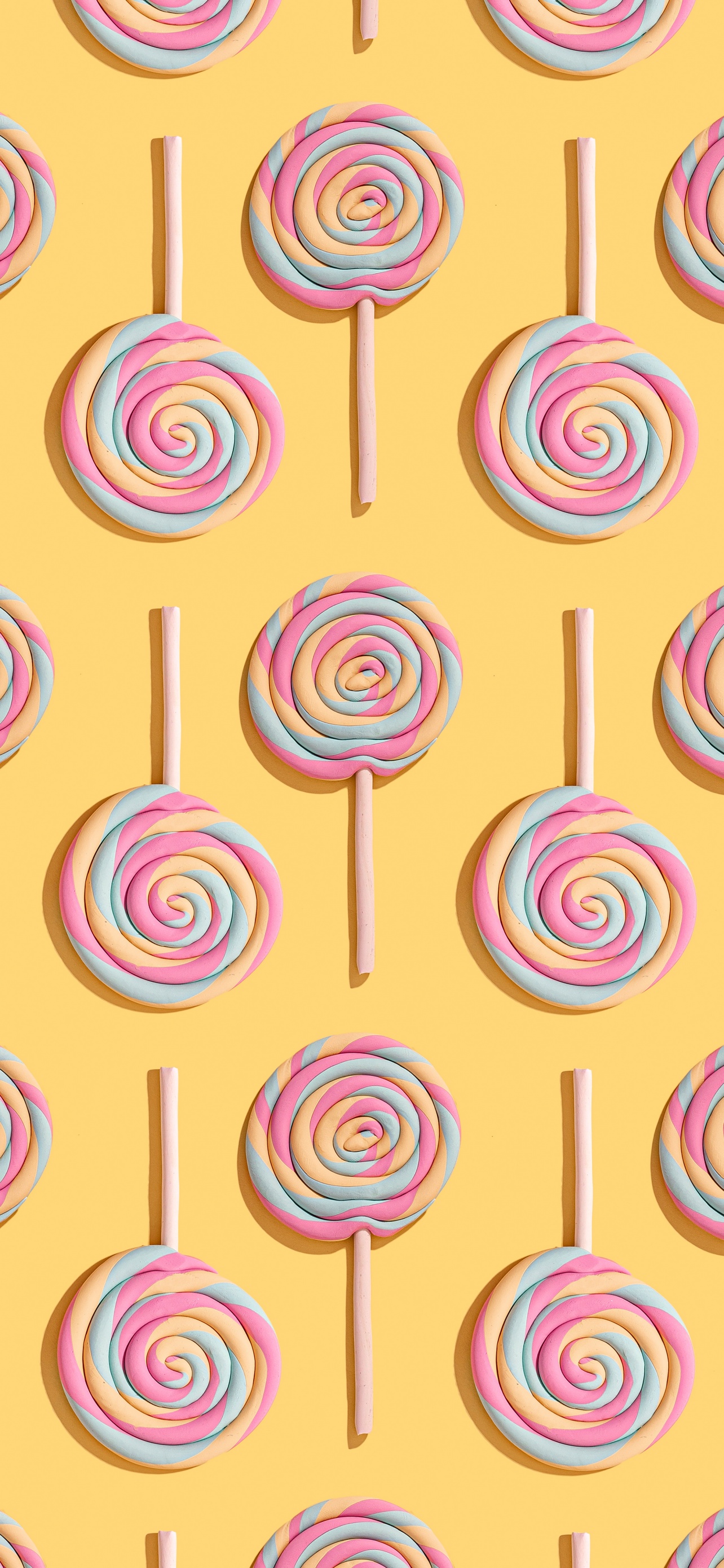 Lollipop Wallpaper 4K, Pattern, Yellow