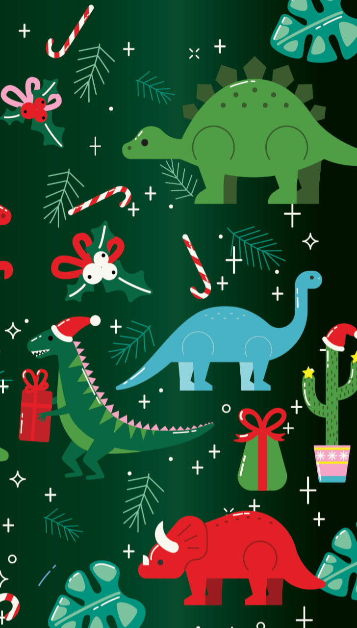 Download Cute Dinosaur Christmas