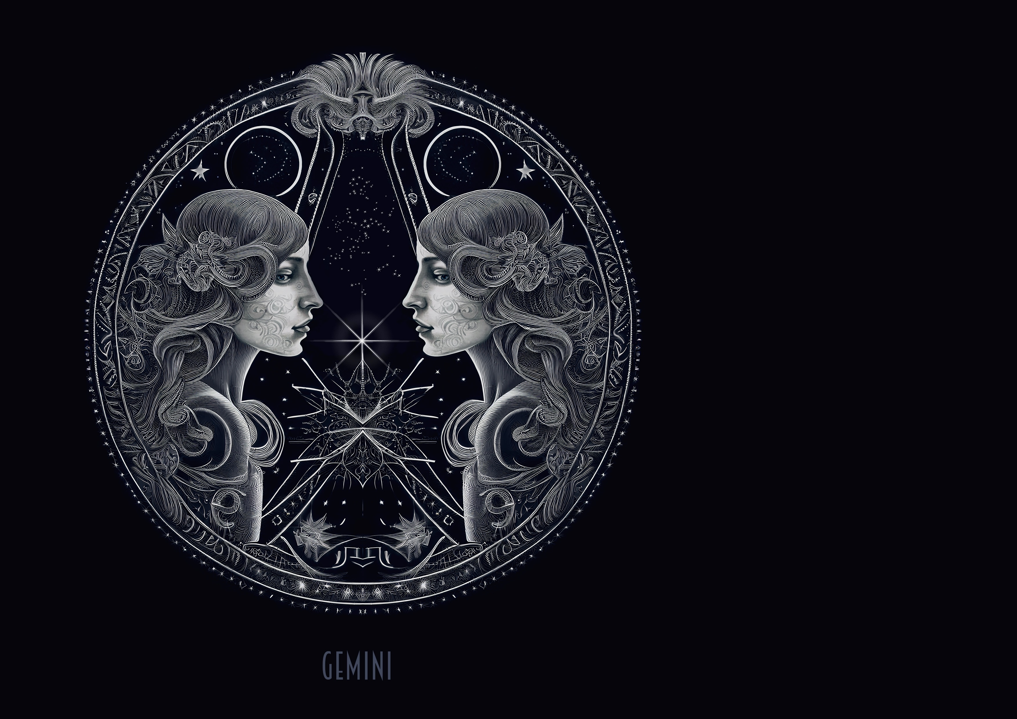 dark background, symbol, zodiac sign