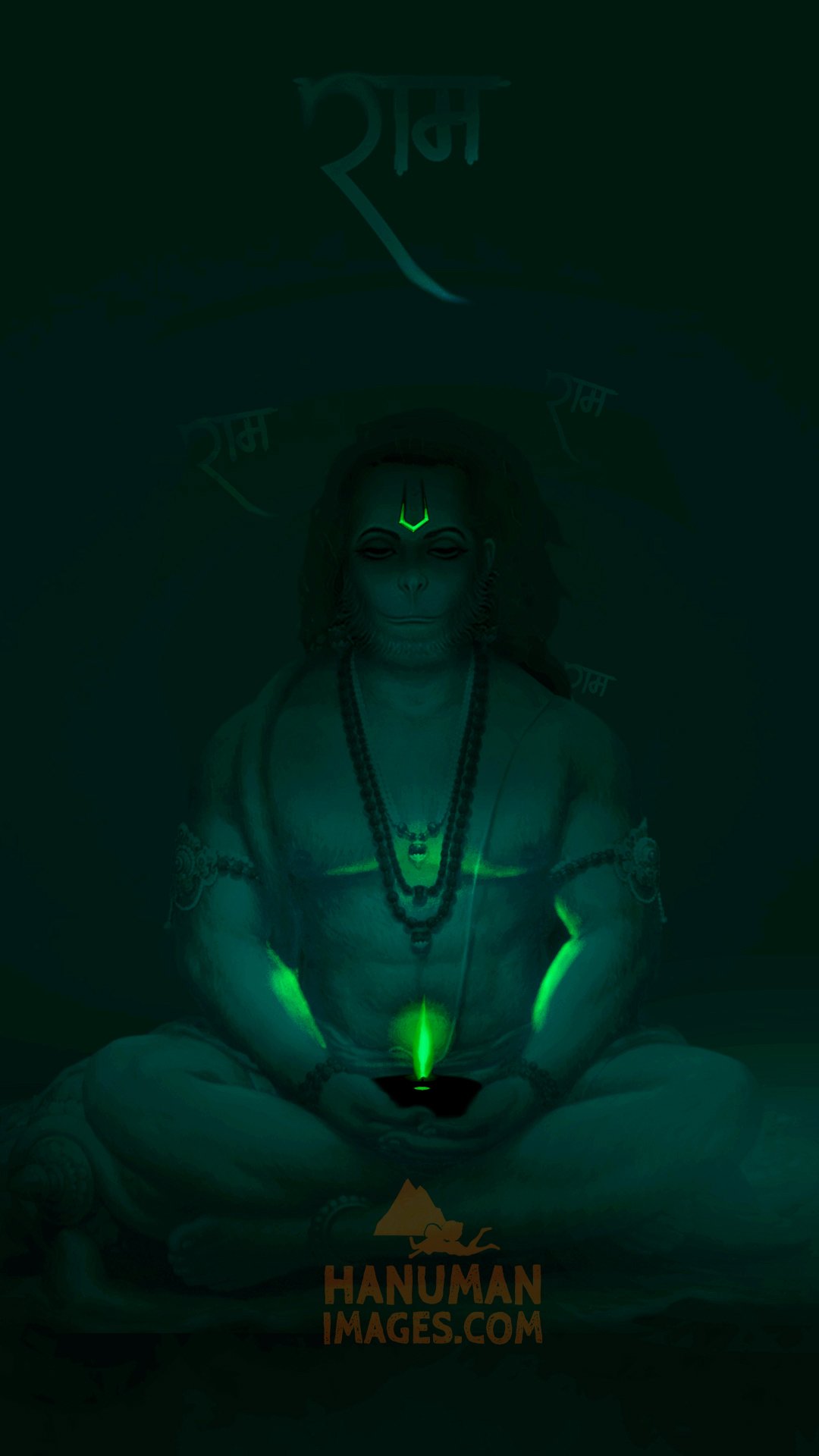 hanuman deep meditation green phone