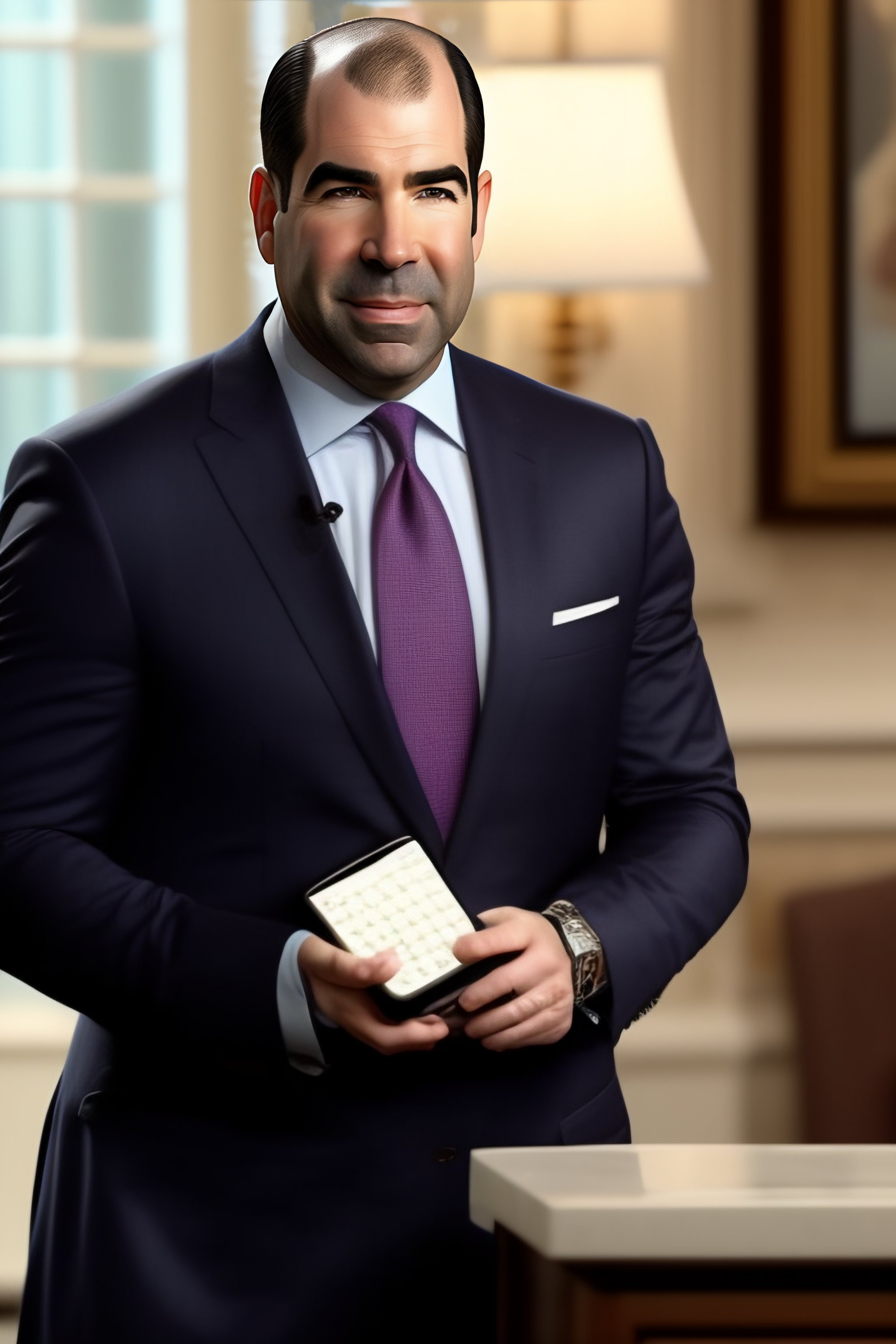 Louis litt with a calculator. funny